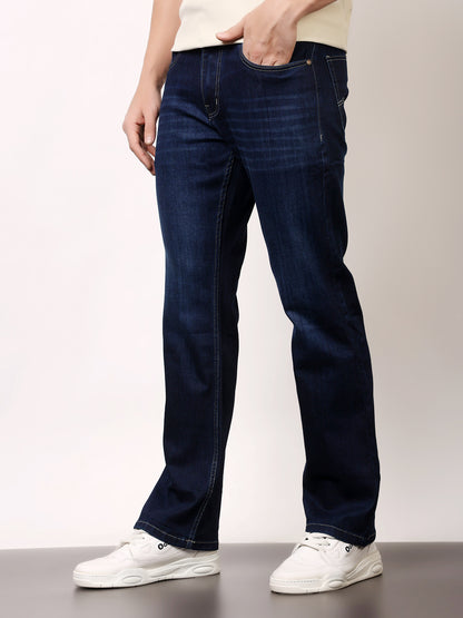 Stylox Men’s Bootcut Fit Solid Jeans | Classic Denim Mid-Rise Casual Wear for Men|J-08