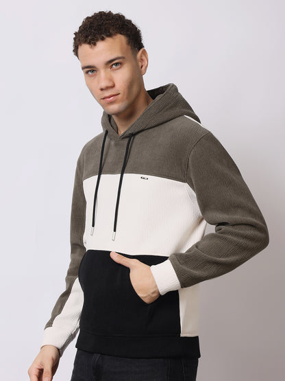 Stylox Men’s Colorblock Winter Hoodie – Warm Fleece Pullover with Kangaroo Pocket &amp; Drawstring Hood