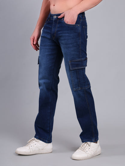 Stylox Men’s Cargo Jeans | Utility Denim with Multiple Pockets | Regular Fit Stretch Cargo Jeans for Men