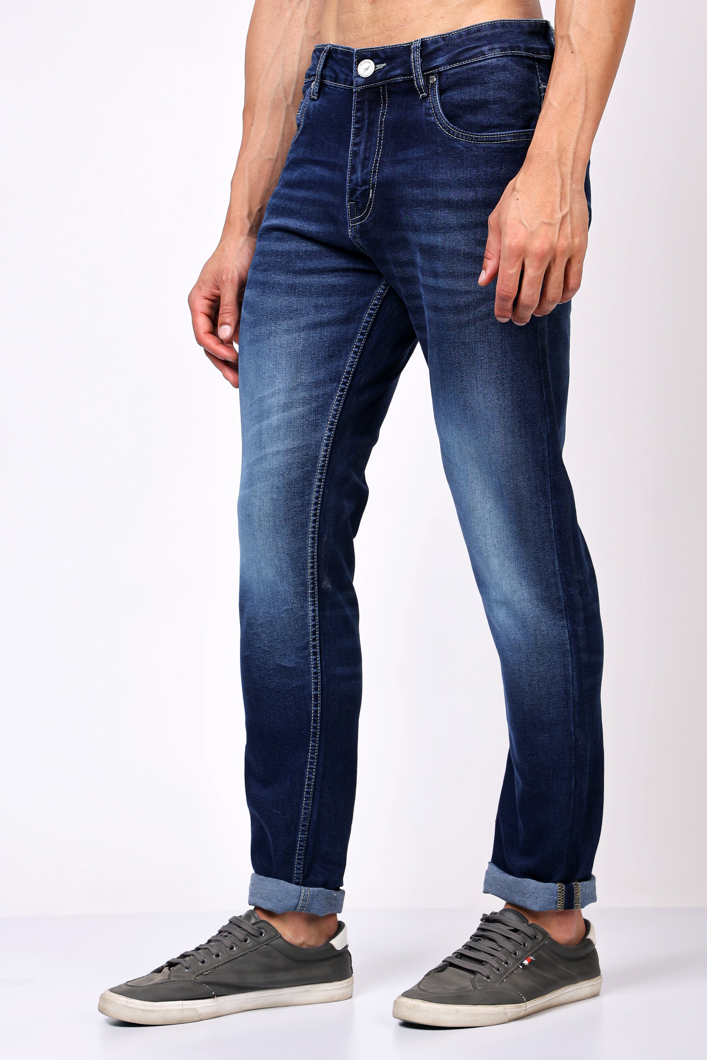 Stylox Slim Fit Denim Jeans - Dark Blue,