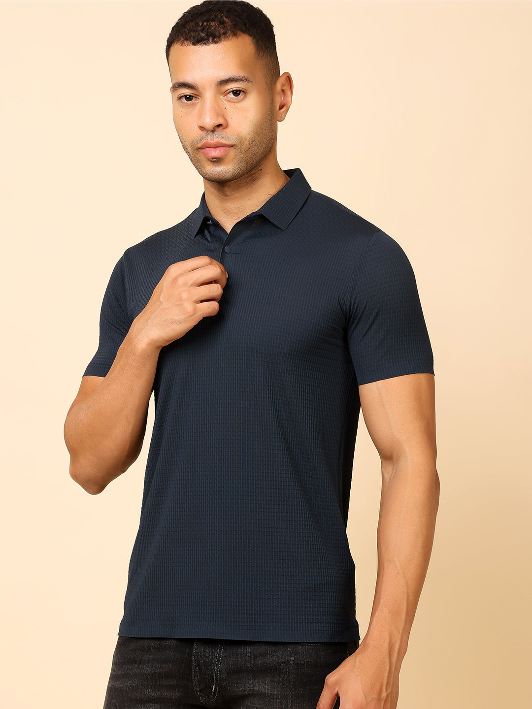 Stylox Premium Stretchable Nylon-Spandex Solid Polo T-Shirt – Sleek Comfort & Performance - Stylox