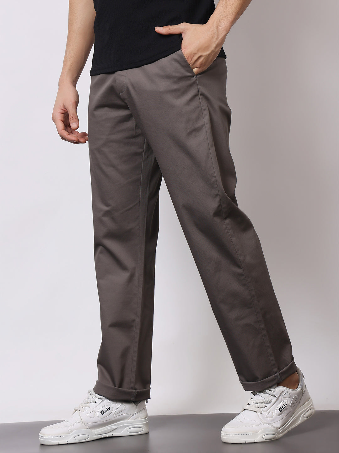 Stylox Men’s Premium Straight Fit Cotton Trousers – Casual & Office Wear Pants - Stylox