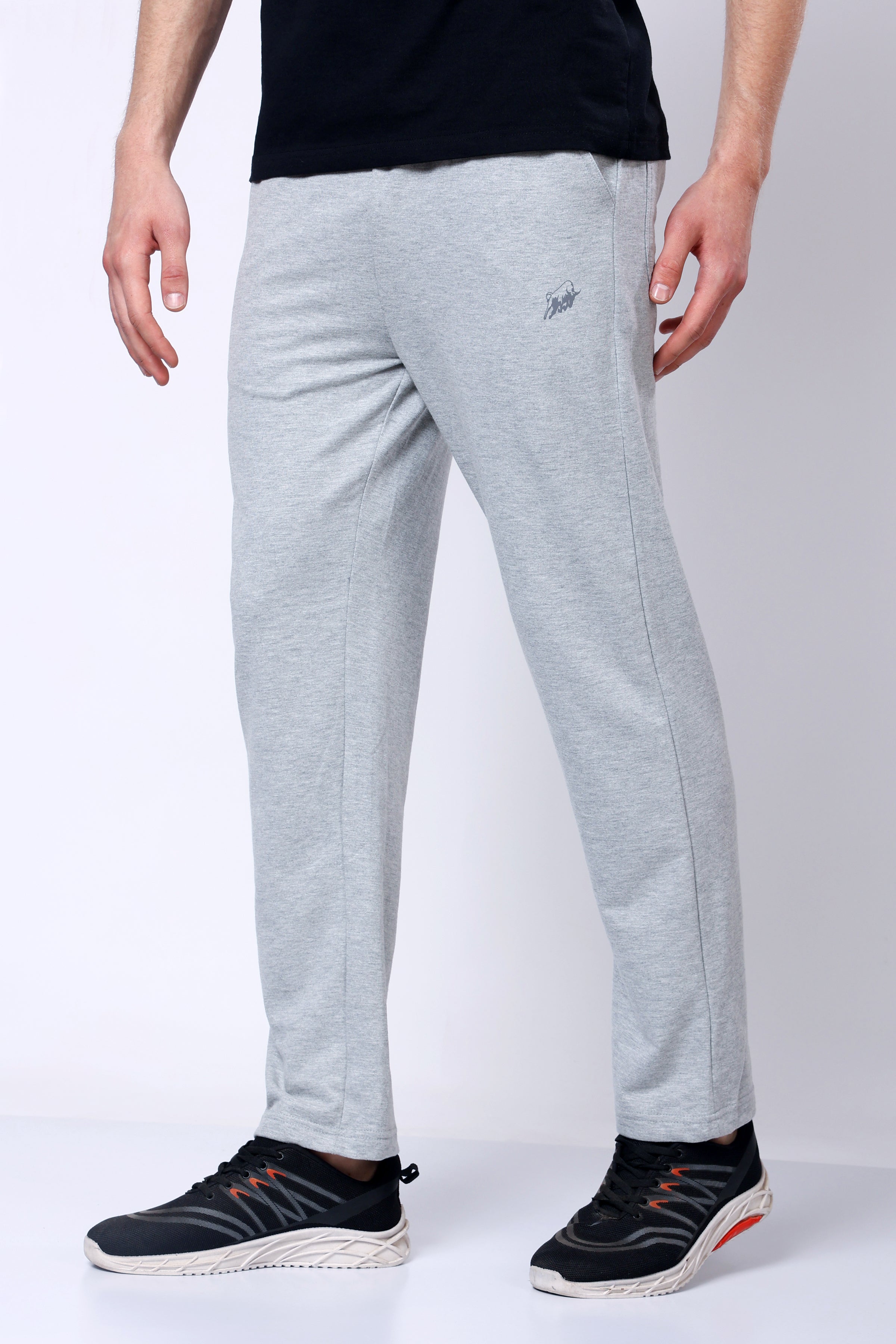 Stylox Men’s Regular Fit Terry Fabric Trackpant with Drawstring Waist-Light Grey - Stylox