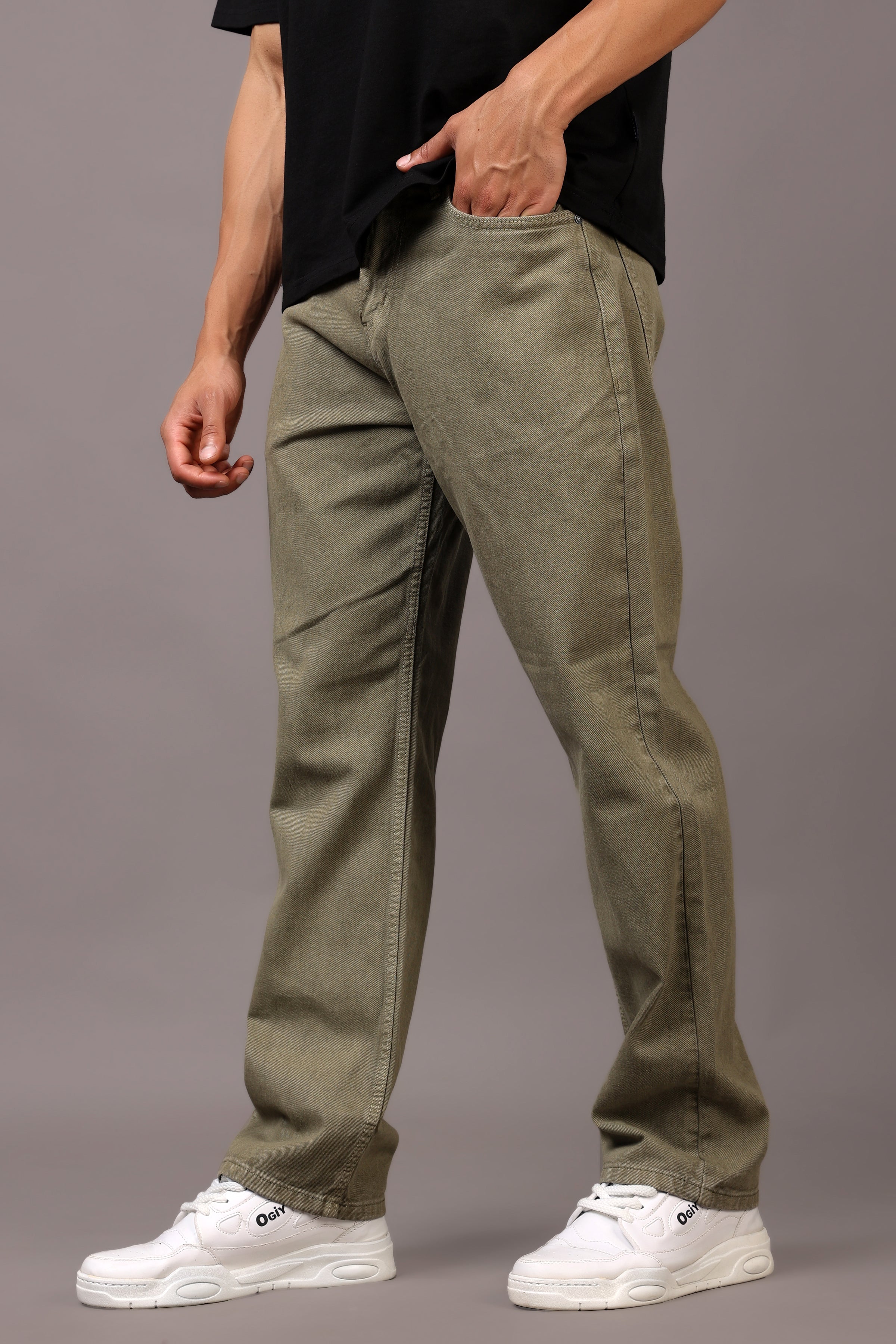Stylox Men’s Relaxed Fit Denim Jeans - Ash Grey, Black, Steel Grey, Fossil Grey & Olive