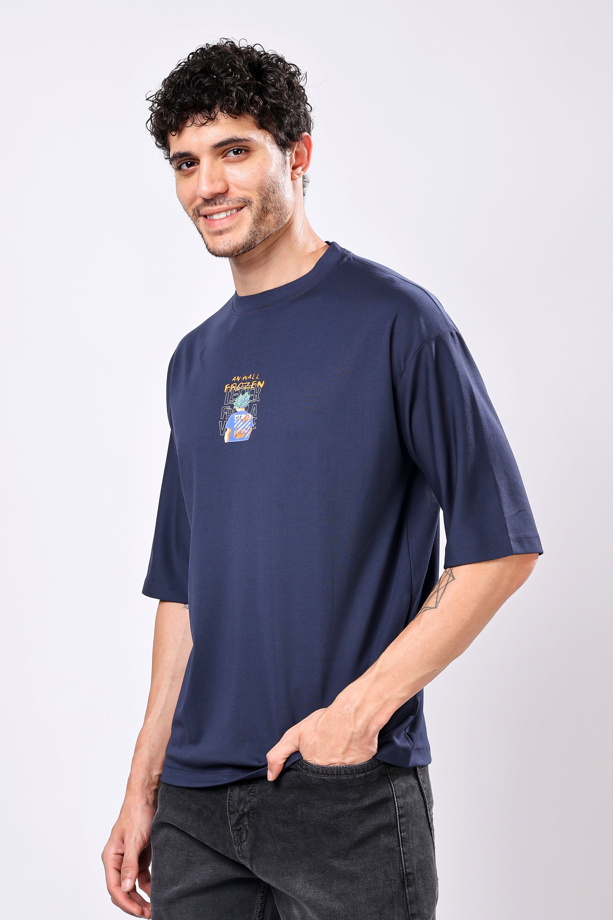 Stylox Men’s Oversized Round Neck Half Sleeve Back Printed T-Shirt | Premium Cotton Loose Fit Graphic Tee for Streetwear & Casual Style - Stylox