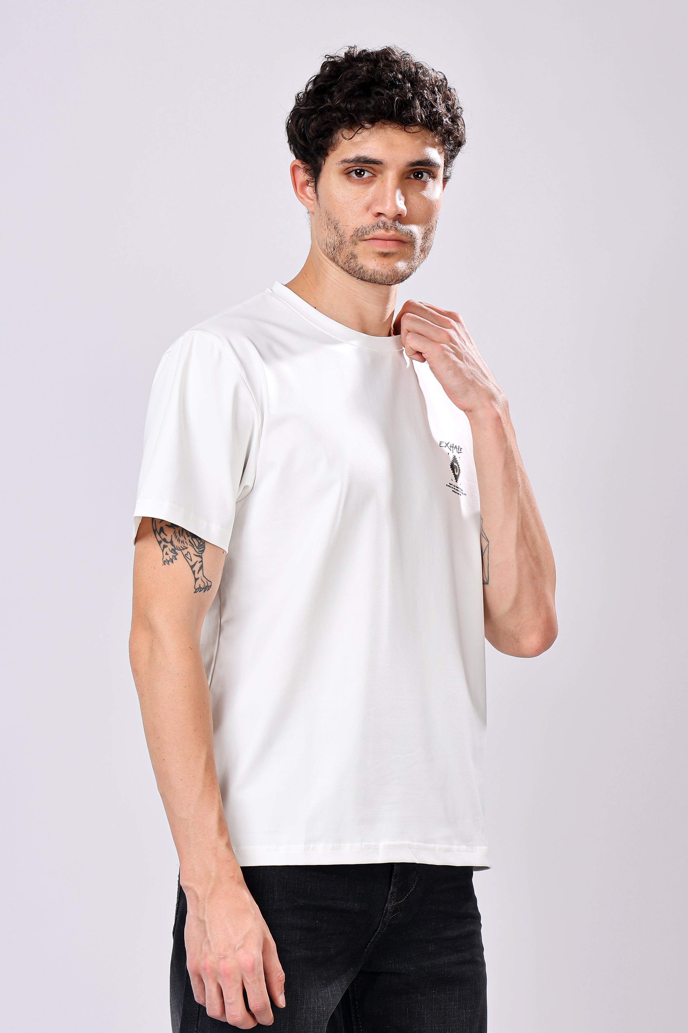 Stylox Men’s Oversized Round Neck Half Sleeve Back Printed T-Shirt | Premium Cotton Loose Fit Graphic Tee for Streetwear - Stylox