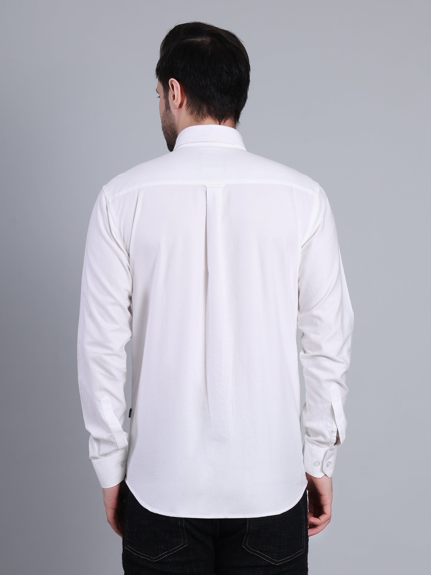 Stylox Men’s Regular Fit Full Sleeve Solid Casual Shirt for Everyday & Office Wear (White) - Stylox