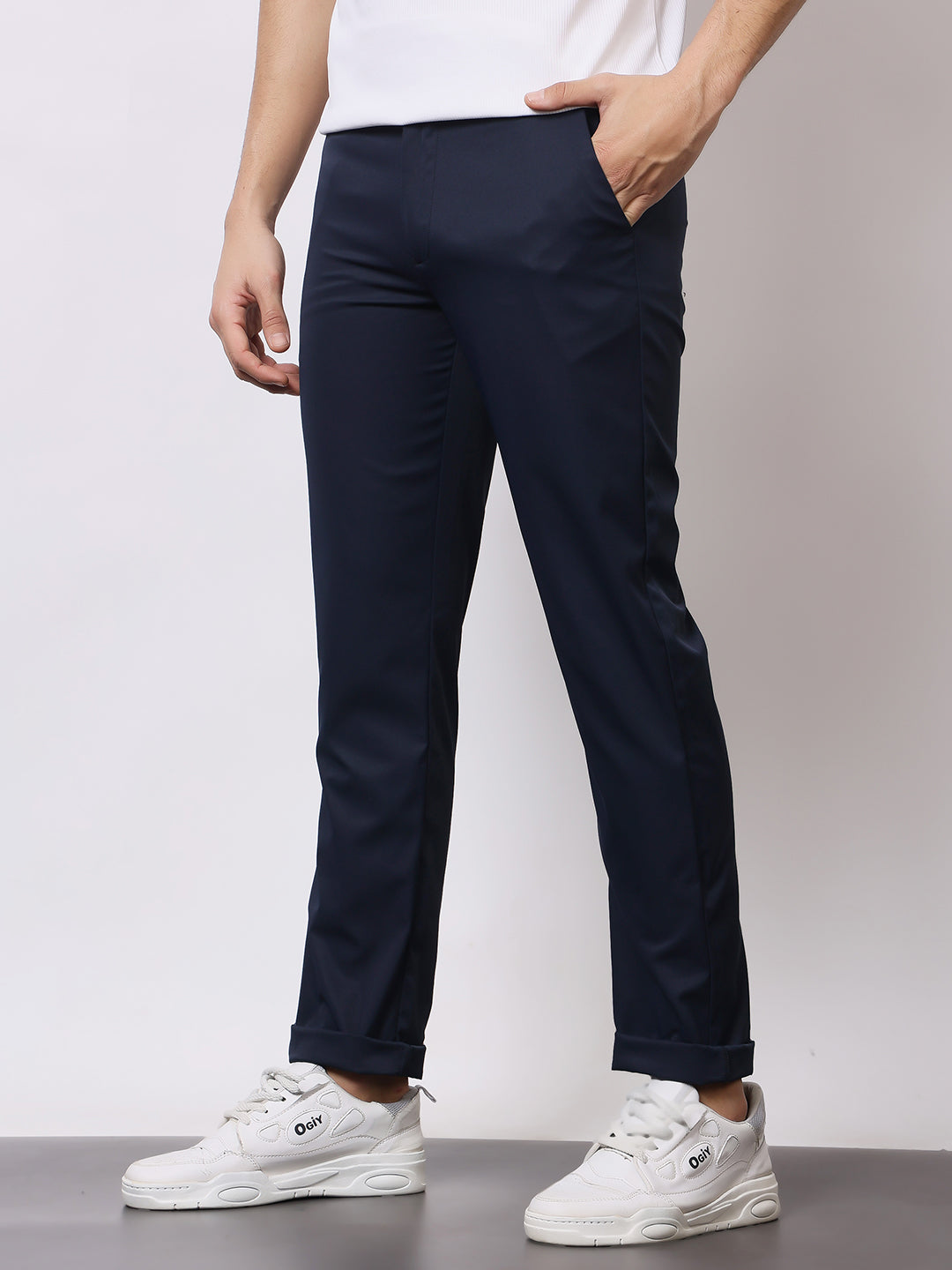 Stylox Men’s Premium Regular Fit Stretch Trousers – Formal & Casual Pants | Wrinkle-Free Office Wear - Stylox