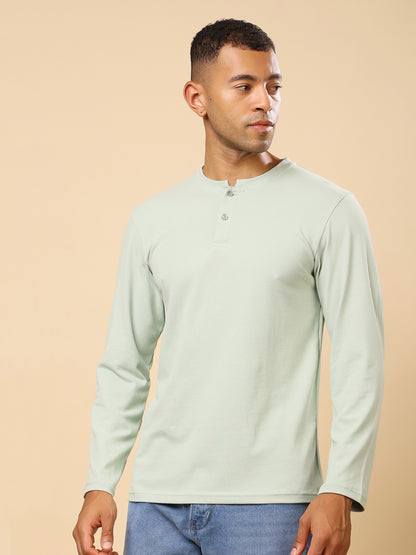 Stylox Men’s Henley Neck Full Sleeve Solid T-Shirt – Casual &amp; Stylish Everyday Wear