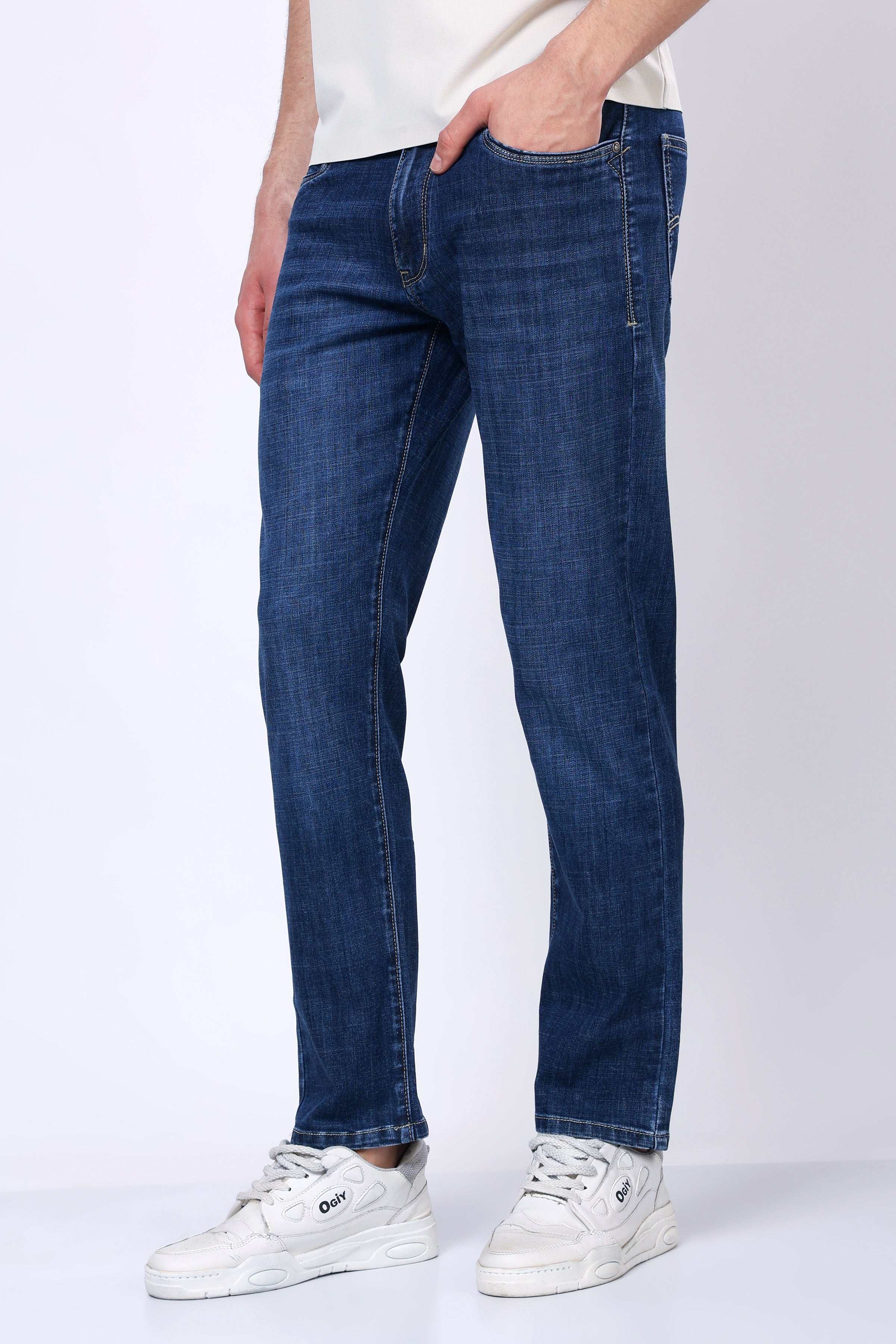Stylox Men's Slim Fit Stretchable Jeans-Dark Blue - Stylox