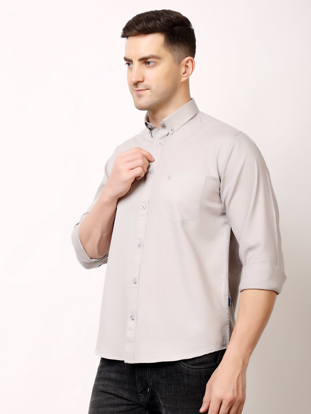 Stylox Men’s Premium Oxford Full Sleeve Solid Shirt | Casual &amp; Formal Wear | Soft Cotton Blend