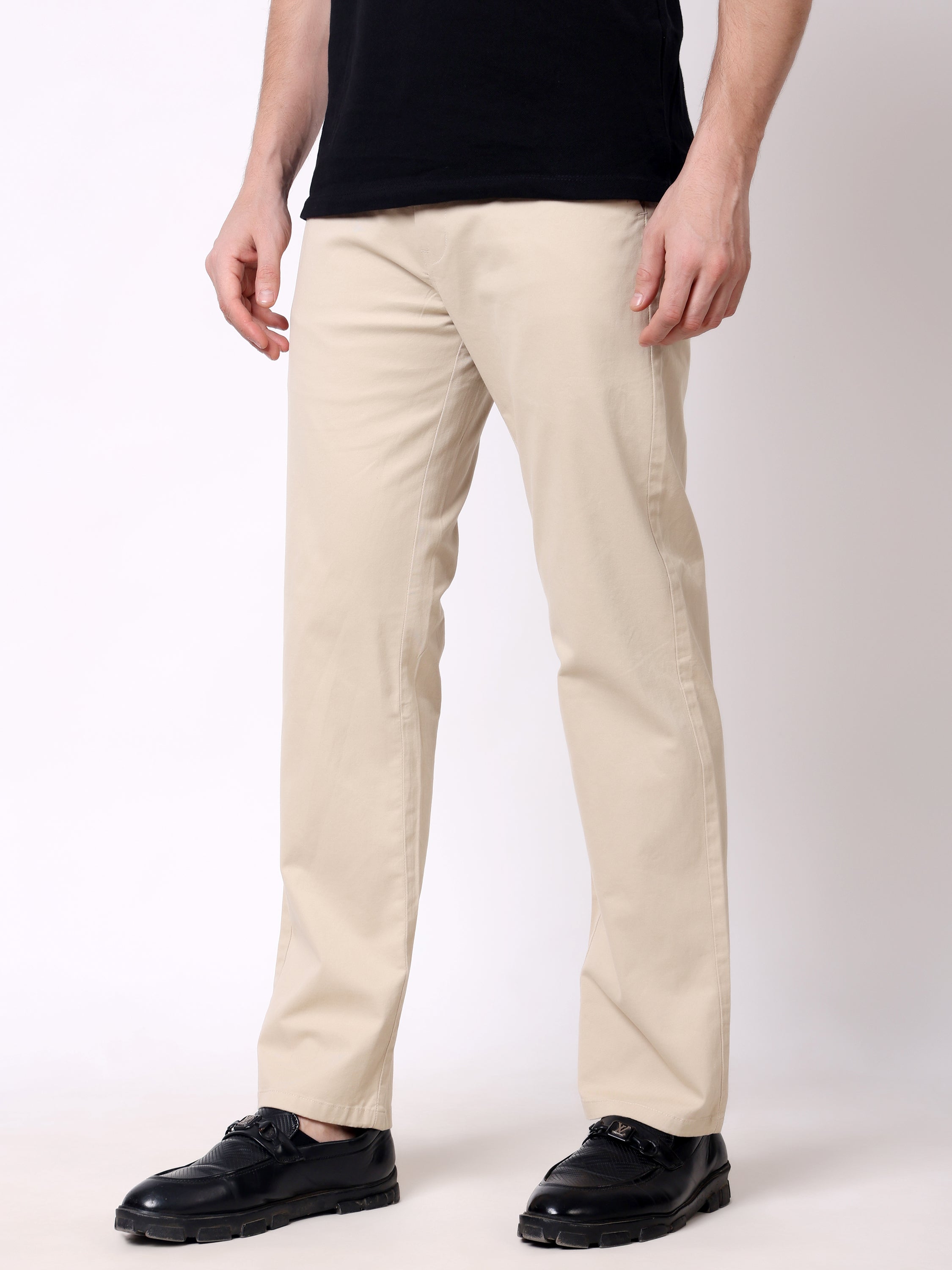 Stylox Men’s Straight Fit Non-Stretch Casual Chinos Trousers - Stylox