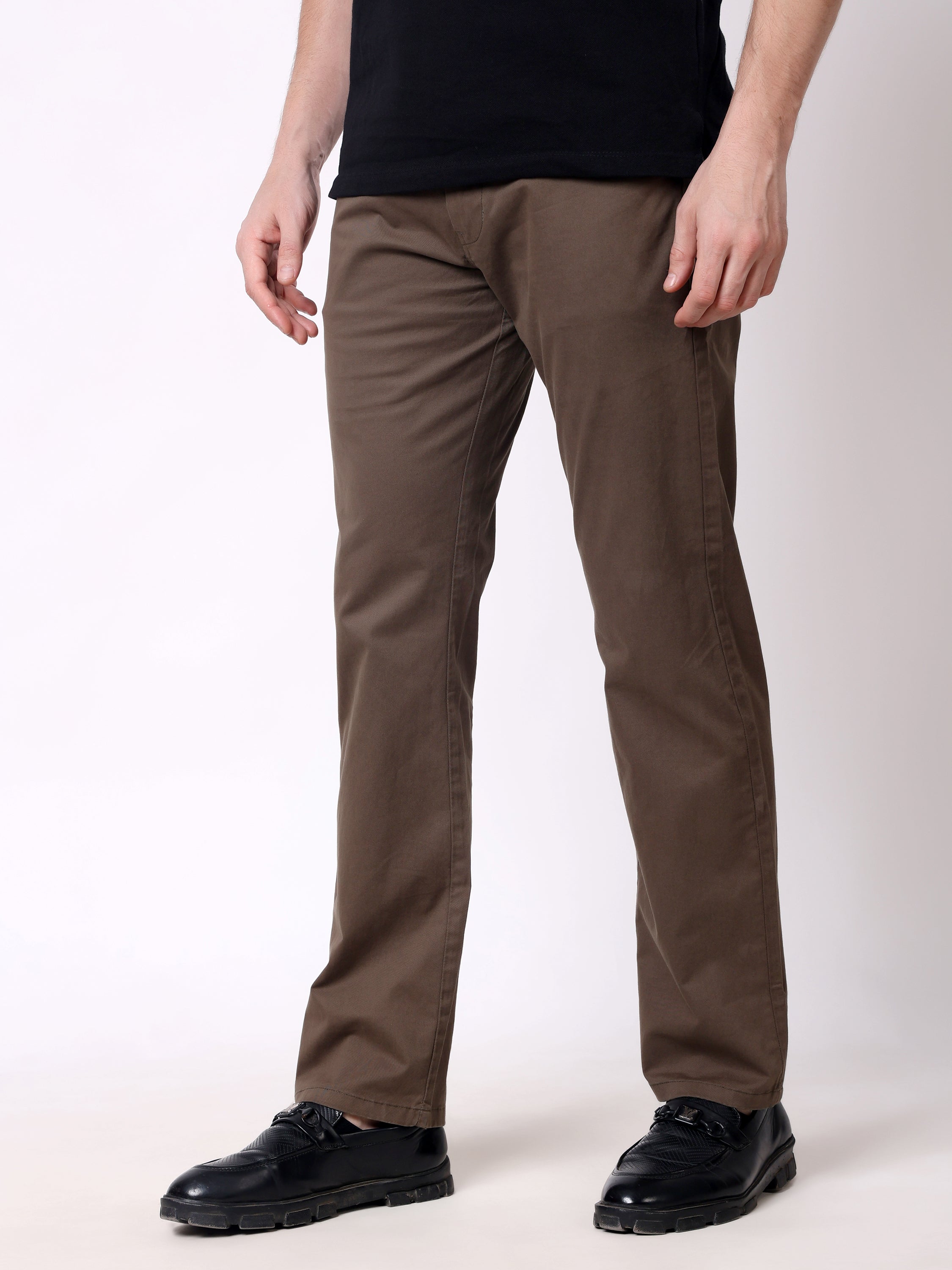 Stylox Men’s Straight Fit Non-Stretch Casual Chinos Trousers - Stylox