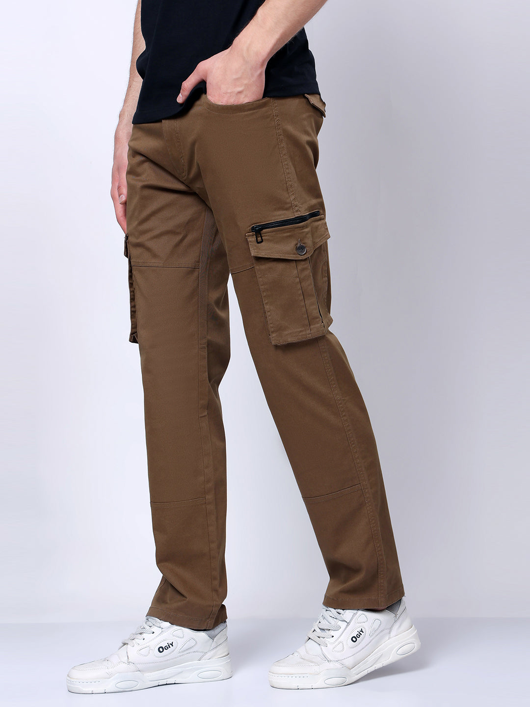 Stylox Men’s Regular Fit Utility Cargo Pants with Multi Pockets - Stylox
