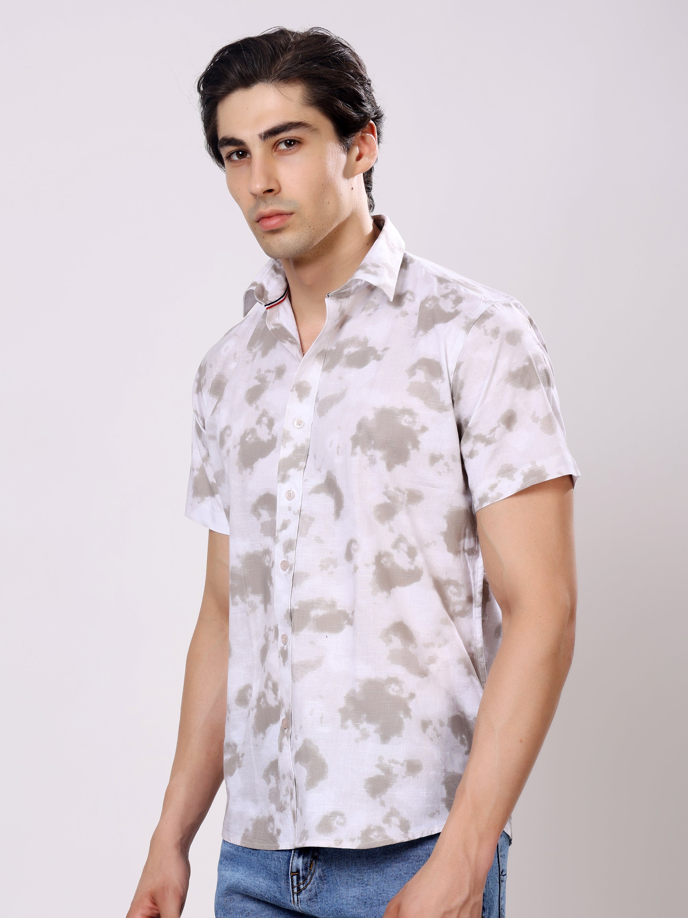 Stylox Men’s Regular Fit Half Sleeve Stylish Tie-Dye Printed Casual Shirt - Stylox