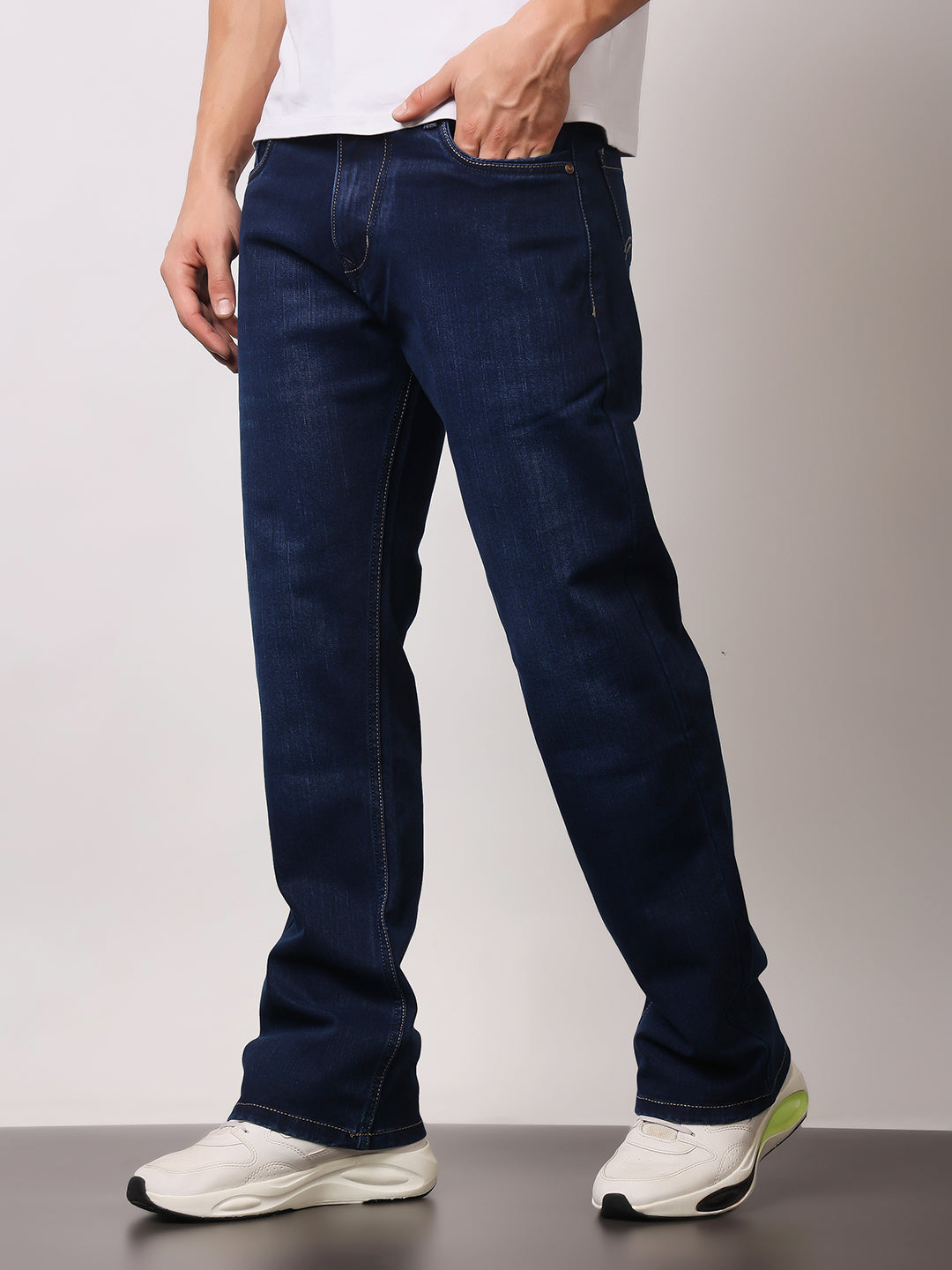 Stylox Men’s Bootcut Fit Stretchable Mid Rise Solid Denim Jeans - Stylox