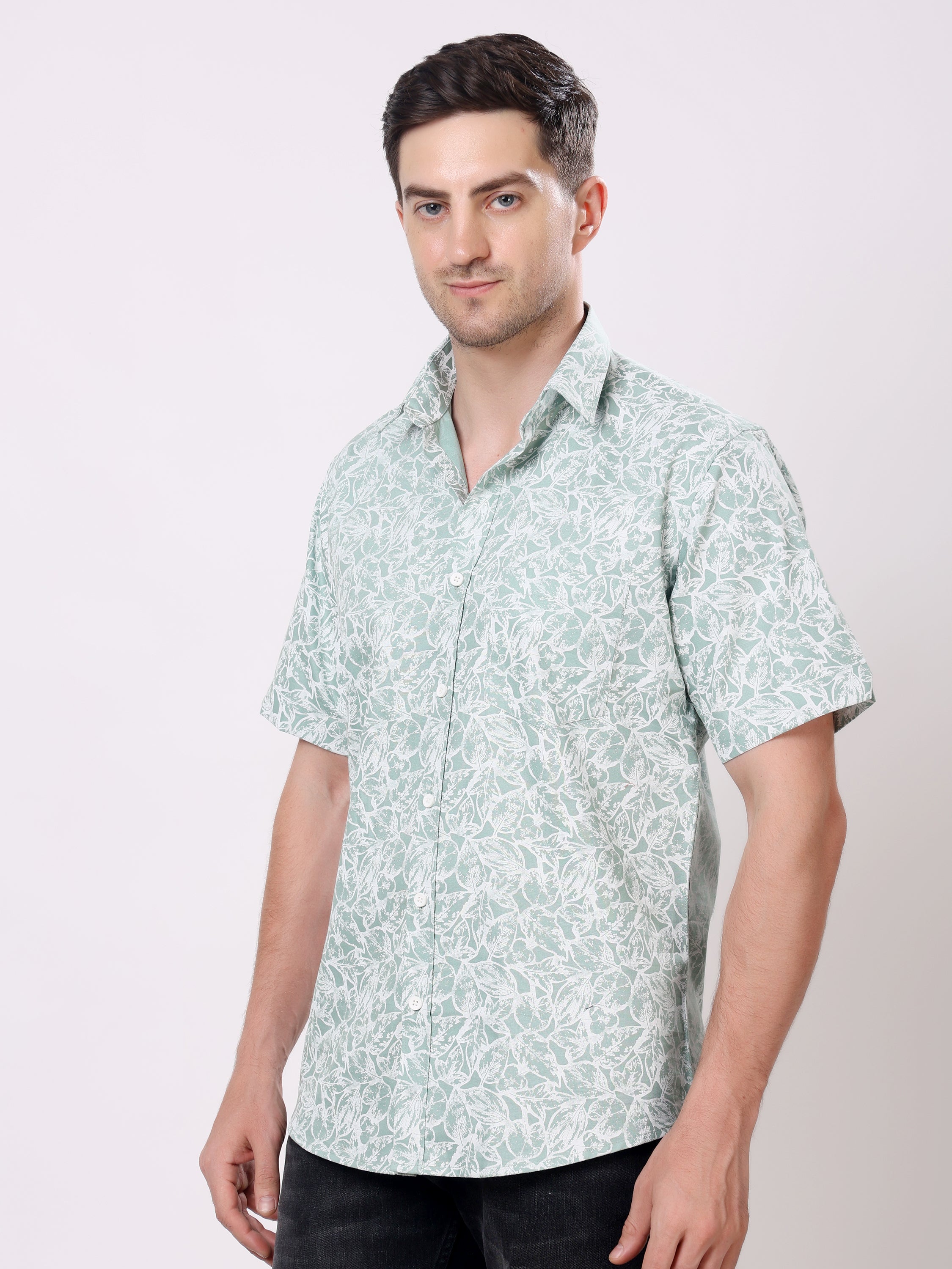 Stylox Men’s Regular Fit Half Sleeve Floral Printed Casual Summer Shirt - Stylox