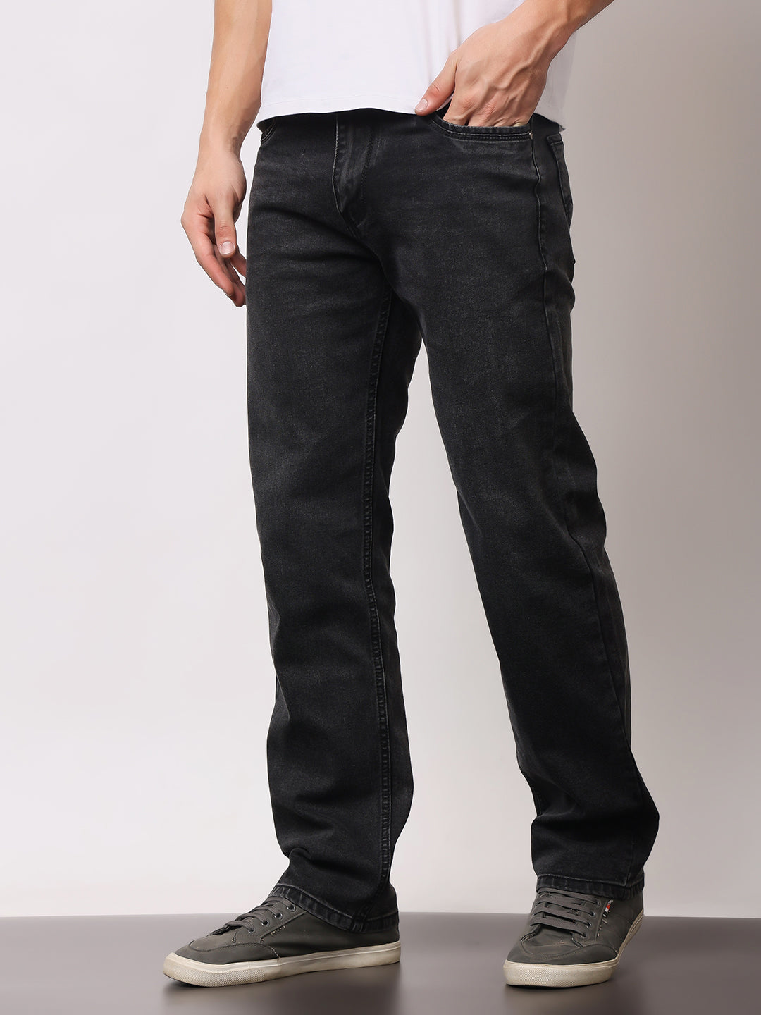 Stylox Men’s Comfort Fit Solid Jeans | Premium Stretchable Plain Denim Jeans for Men | Mid-Rise Relaxed Fit Jeans - Stylox