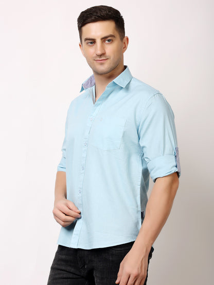 Stylox Men’s Regular Fit Oxford Full Sleeve Solid Shirt | Premium Cotton Blend Casual &amp; Formal Wear