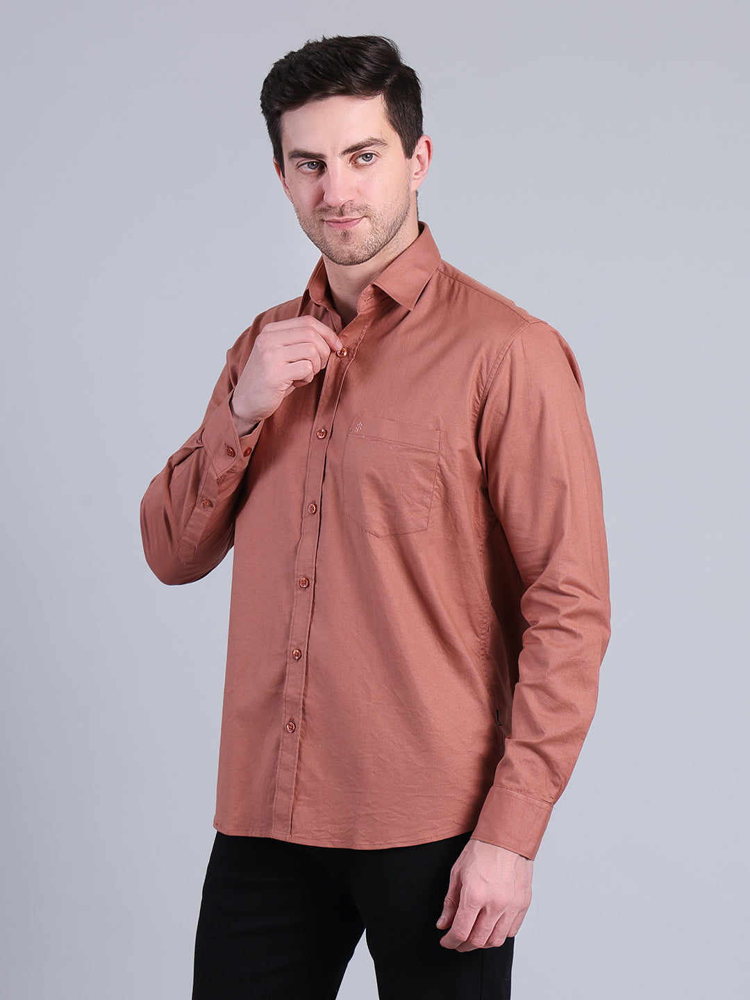Stylox Men’s Solid Casual Shirt | Full Sleeve Regular Fit Shirt for Everyday Wear
