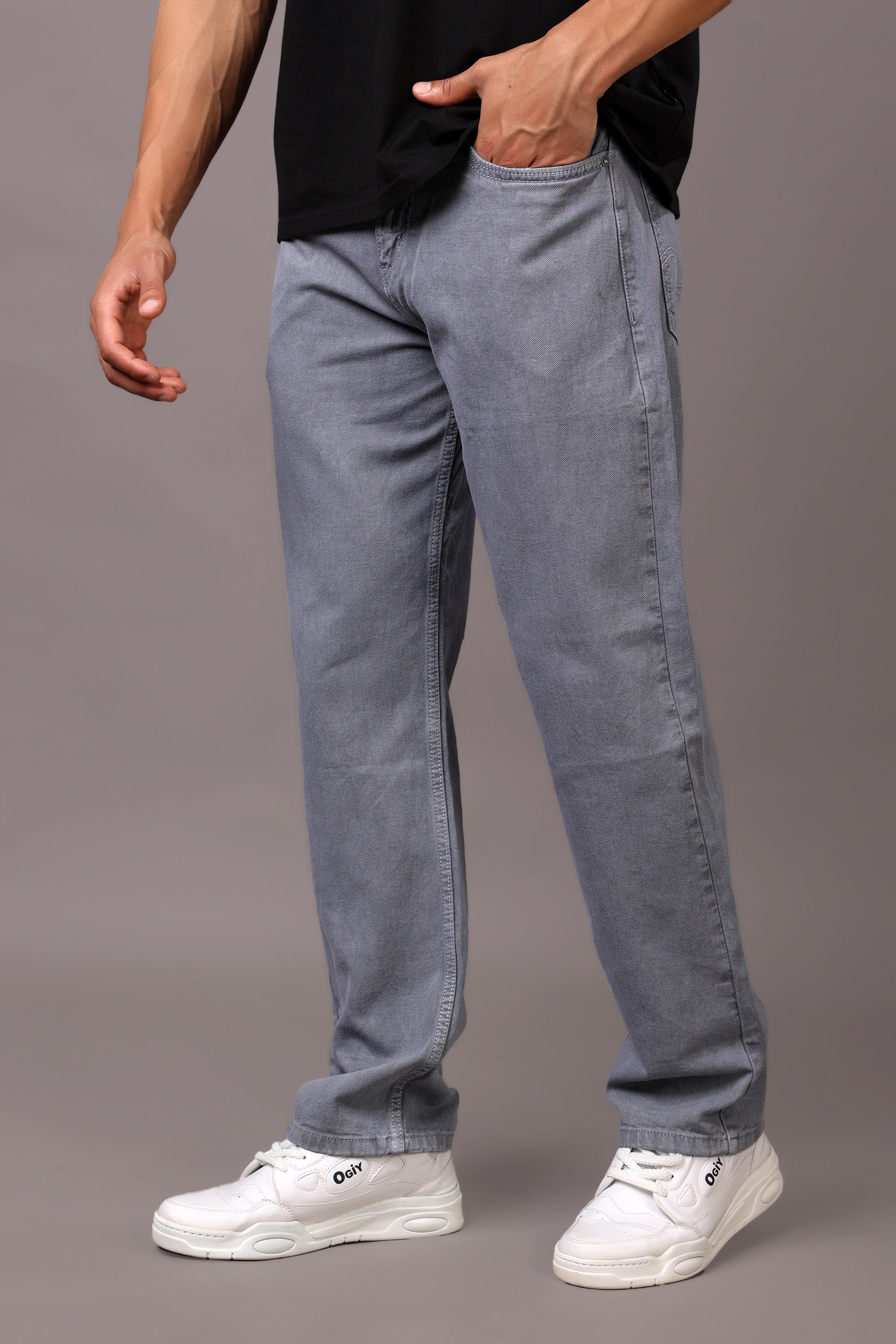 Stylox Men’s Relaxed Fit Denim Jeans - Ash Grey, Black, Steel Grey, Fossil Grey & Olive