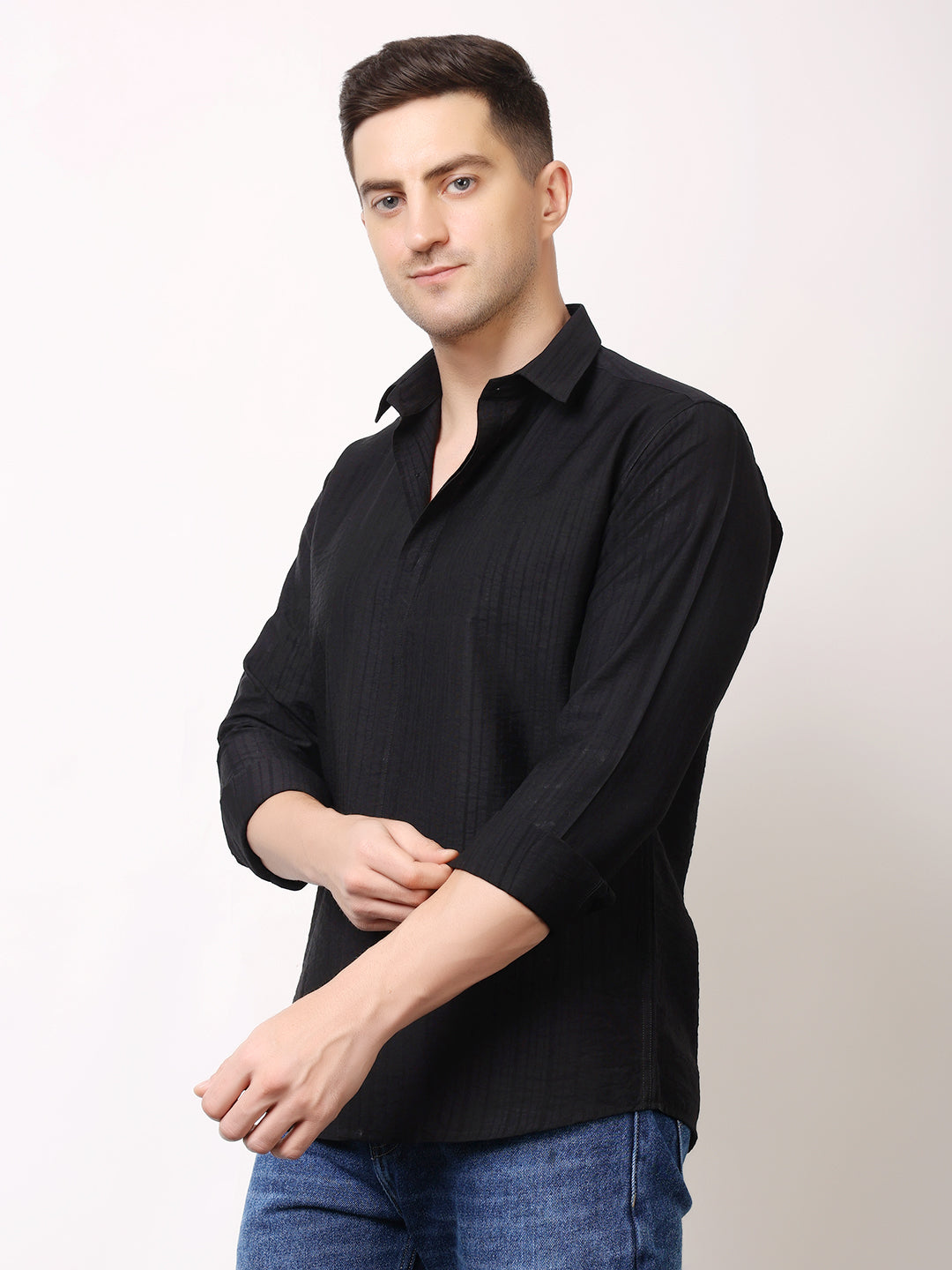 Stylox Men's Regular Fit Solid Full Sleeve Casual Shirt – Soft Cotton Blend, Comfortable & Stylish Everyday Wear - Stylox