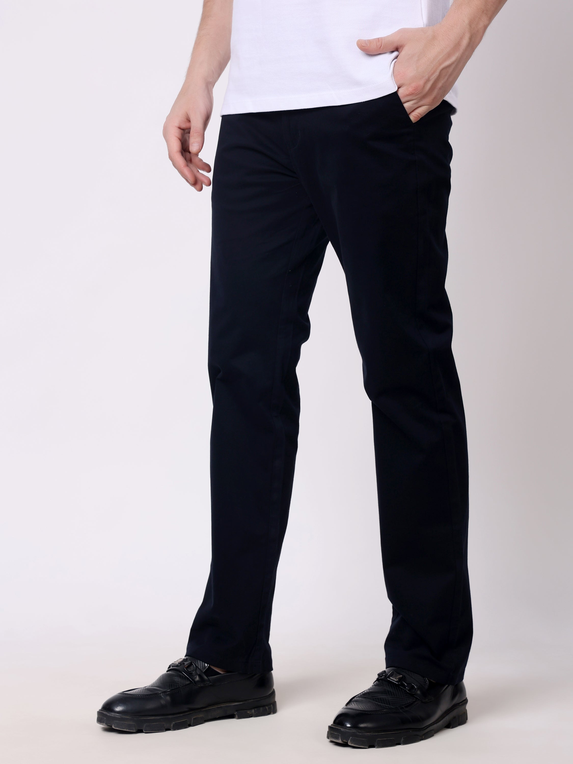 Stylox Men’s Straight Fit Non-Stretch Casual Chinos Trousers - Stylox