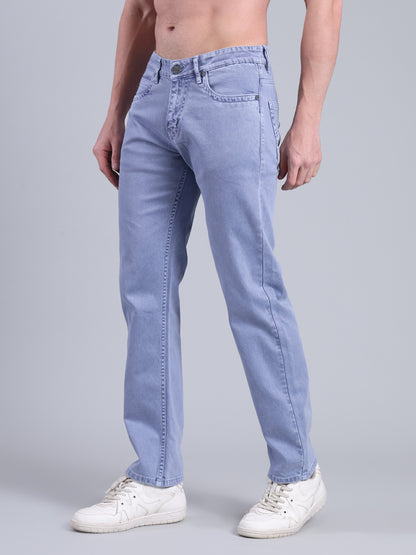 Stylox Men’s Comfort Fit Jeans | Mid Rise Straight Leg Washed Denim for Everyday Wear