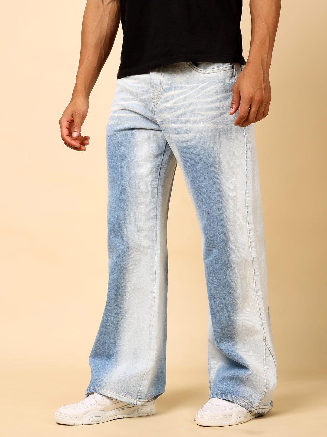 Stylox Men’s Baggy Fit Tie-Dye Washed Jeans | Relaxed Street Style Denim J-15 - Stylox