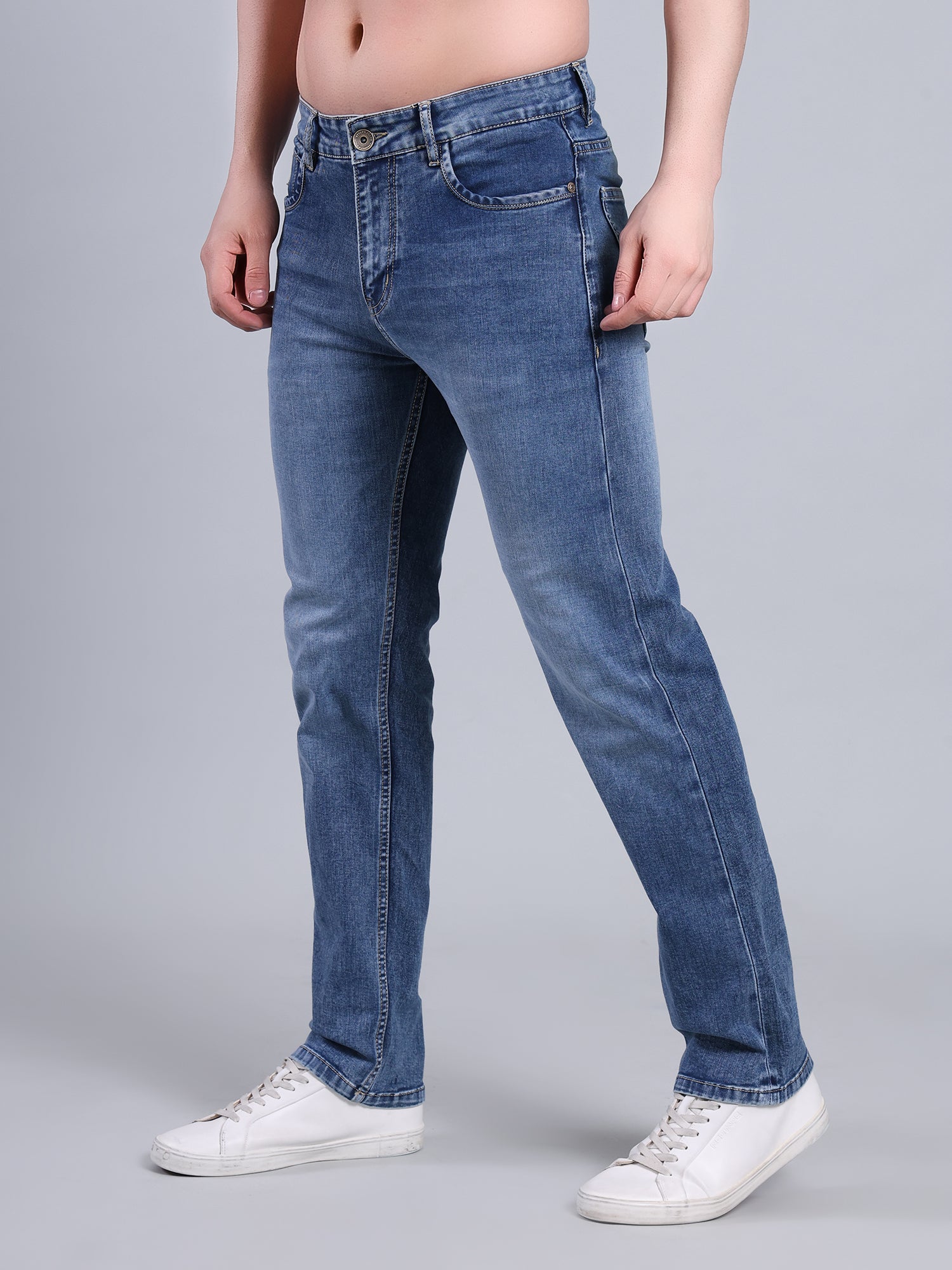 Stylox Men’s Comfort Fit Mid-Rise Jeans