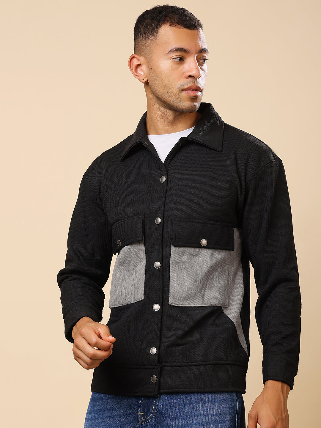 Stylox Men’s Shacket with Button Closure – Stylish Shacket for Every Season