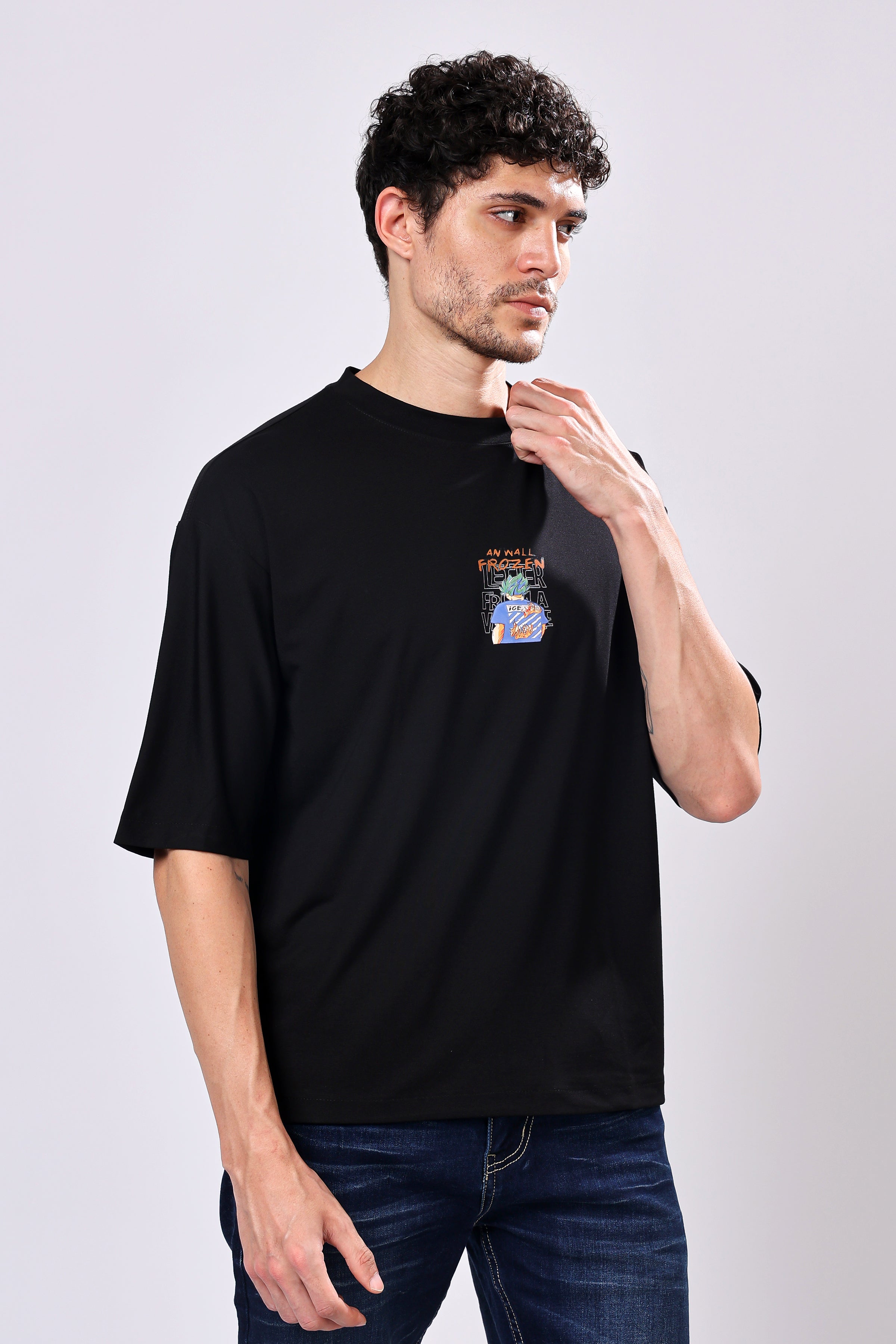 Stylox Men’s Oversized Round Neck Half Sleeve Back Printed T-Shirt | Premium Cotton Loose Fit Graphic Tee for Streetwear & Casual Style - Stylox