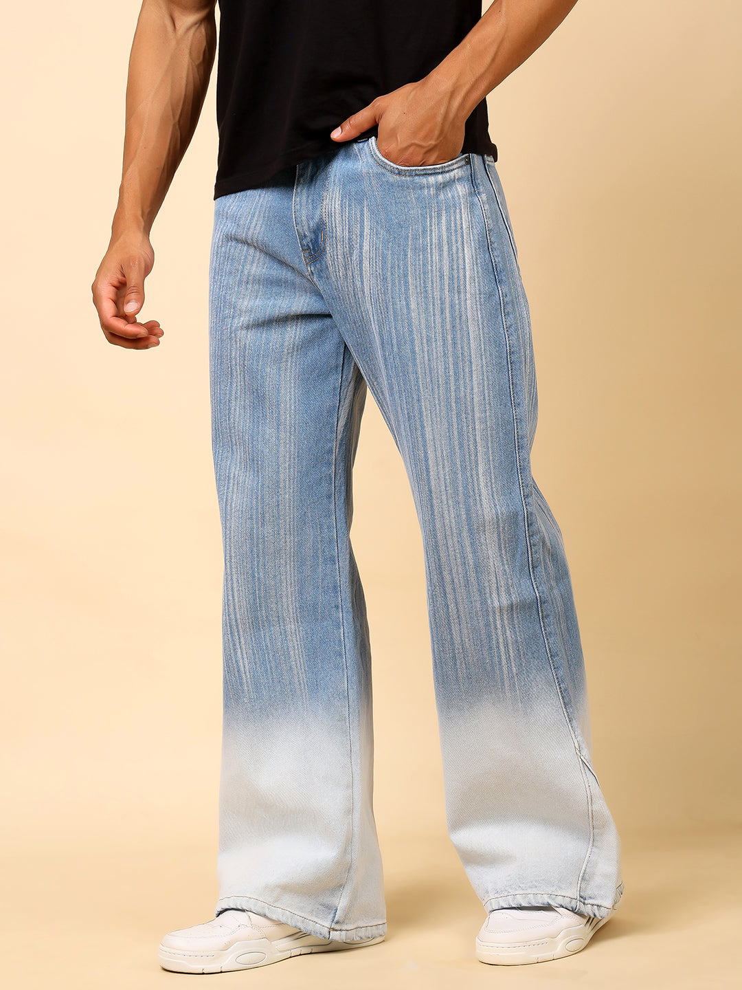 Stylox Men’s Baggy Fit Tie-Dye Washed Jeans | Street Style Denim for Trendy Look J-17 - Stylox