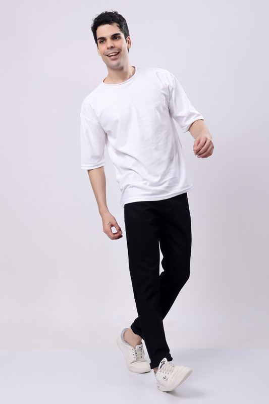 Stylox Slim Fit Mid-Rise Stretchable Denim Jeans for Men - Black | - Stylox
