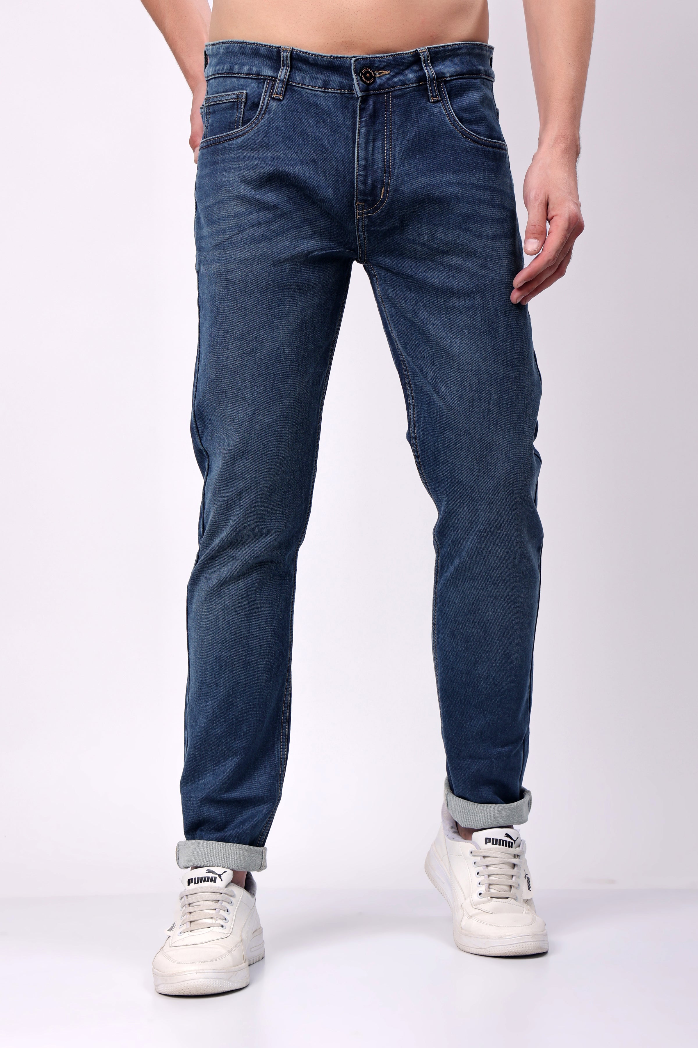 Stylox Men Slim Fit Jeans - Dark Blue,  - 5110-11128 - Stylox
