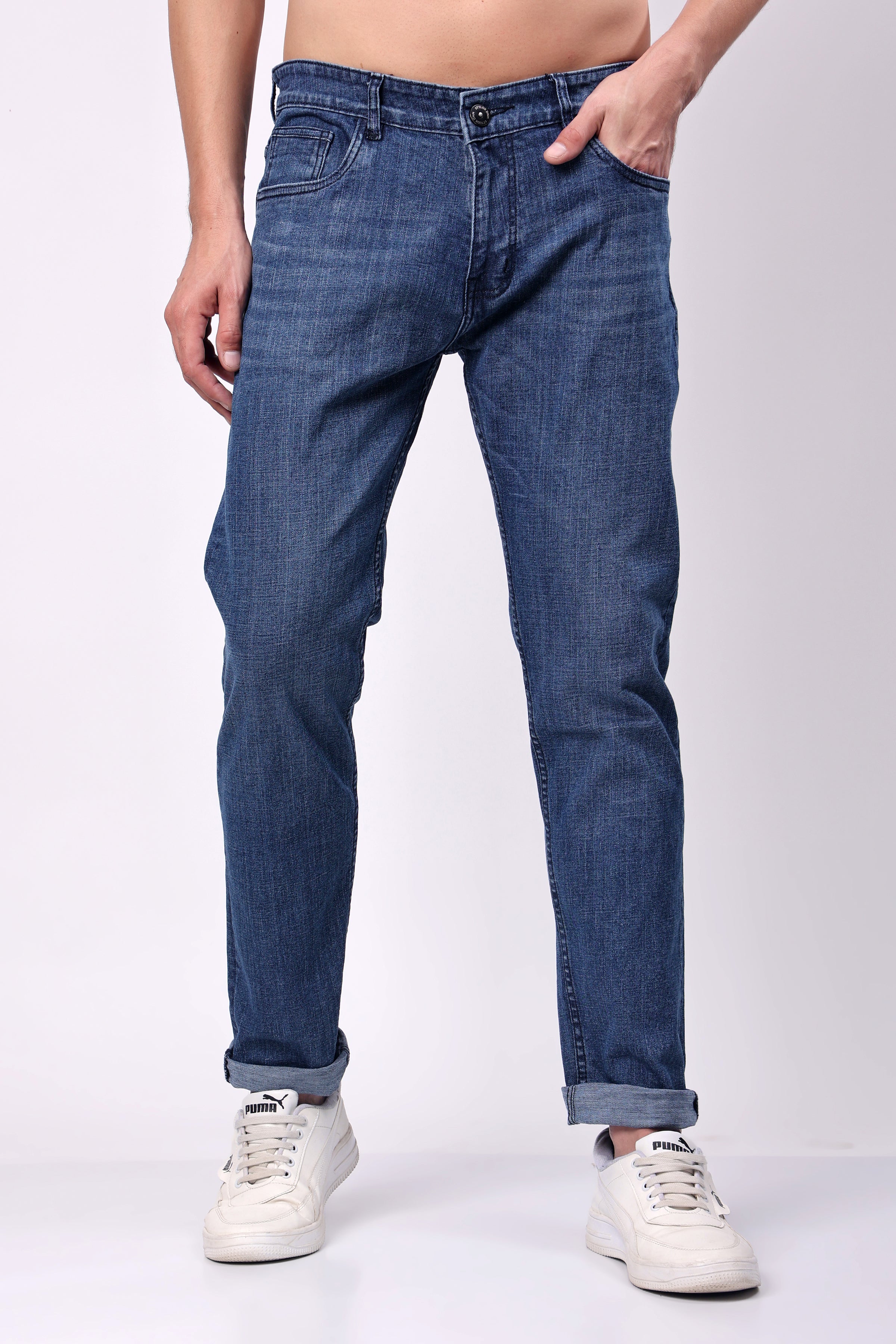Stylox Men Slim Fit Denim Jeans - Dark Blue, - 5110-11166 - Stylox