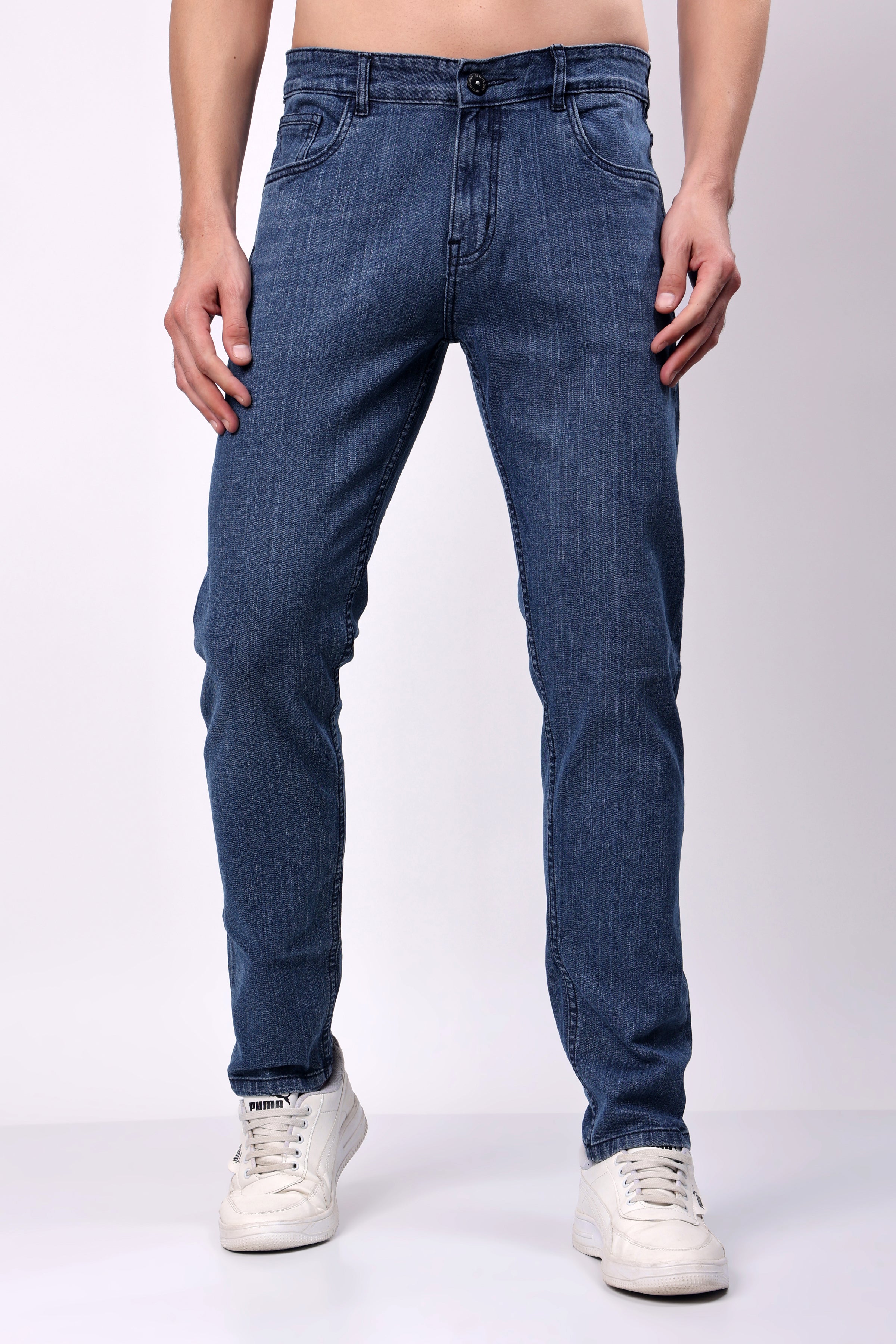 Stylox Men Relaxed Fit Denim Jeans -  | Mid Blue - 5110-11173 - Stylox
