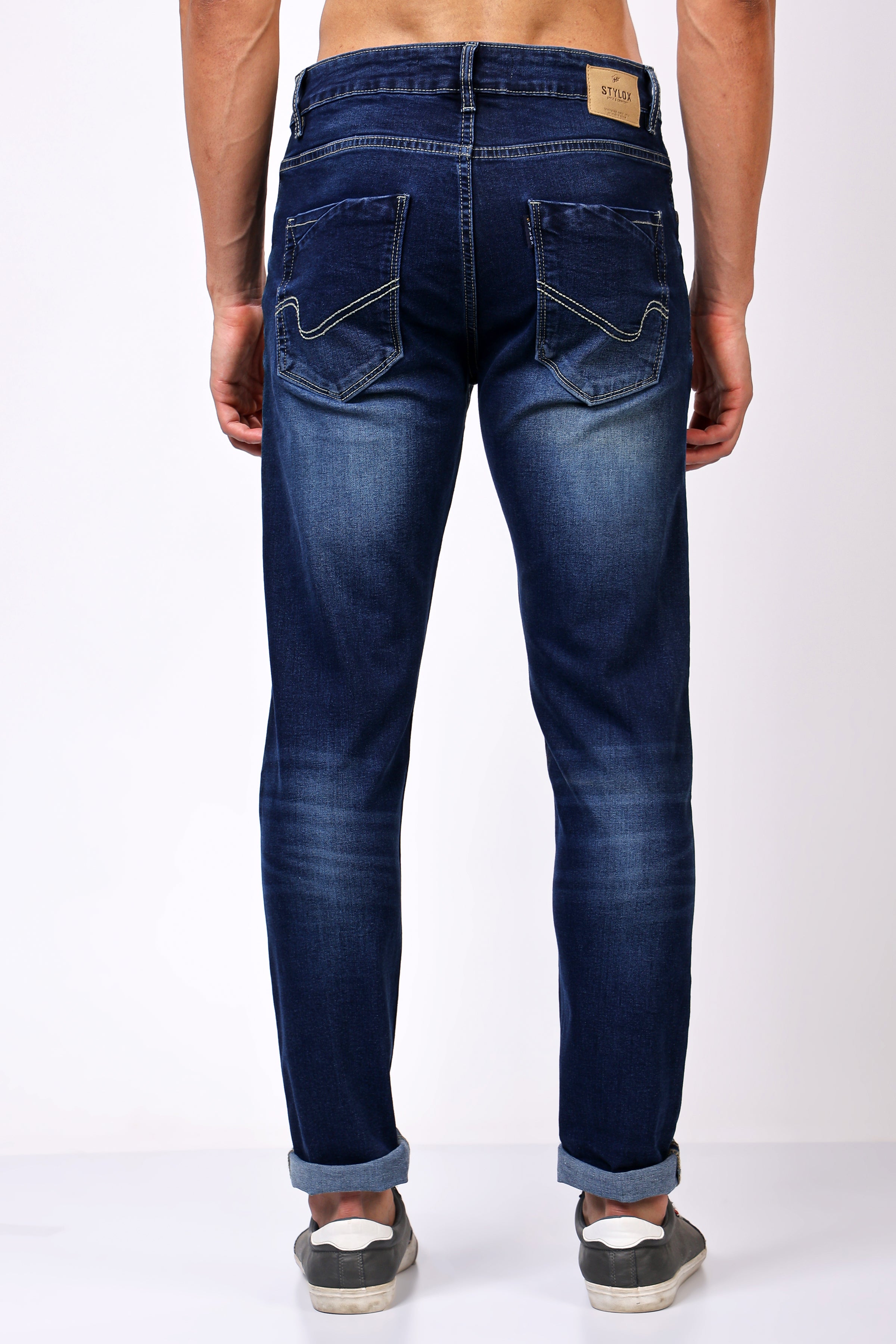 Stylox Slim Fit Denim Jeans - Dark Blue,