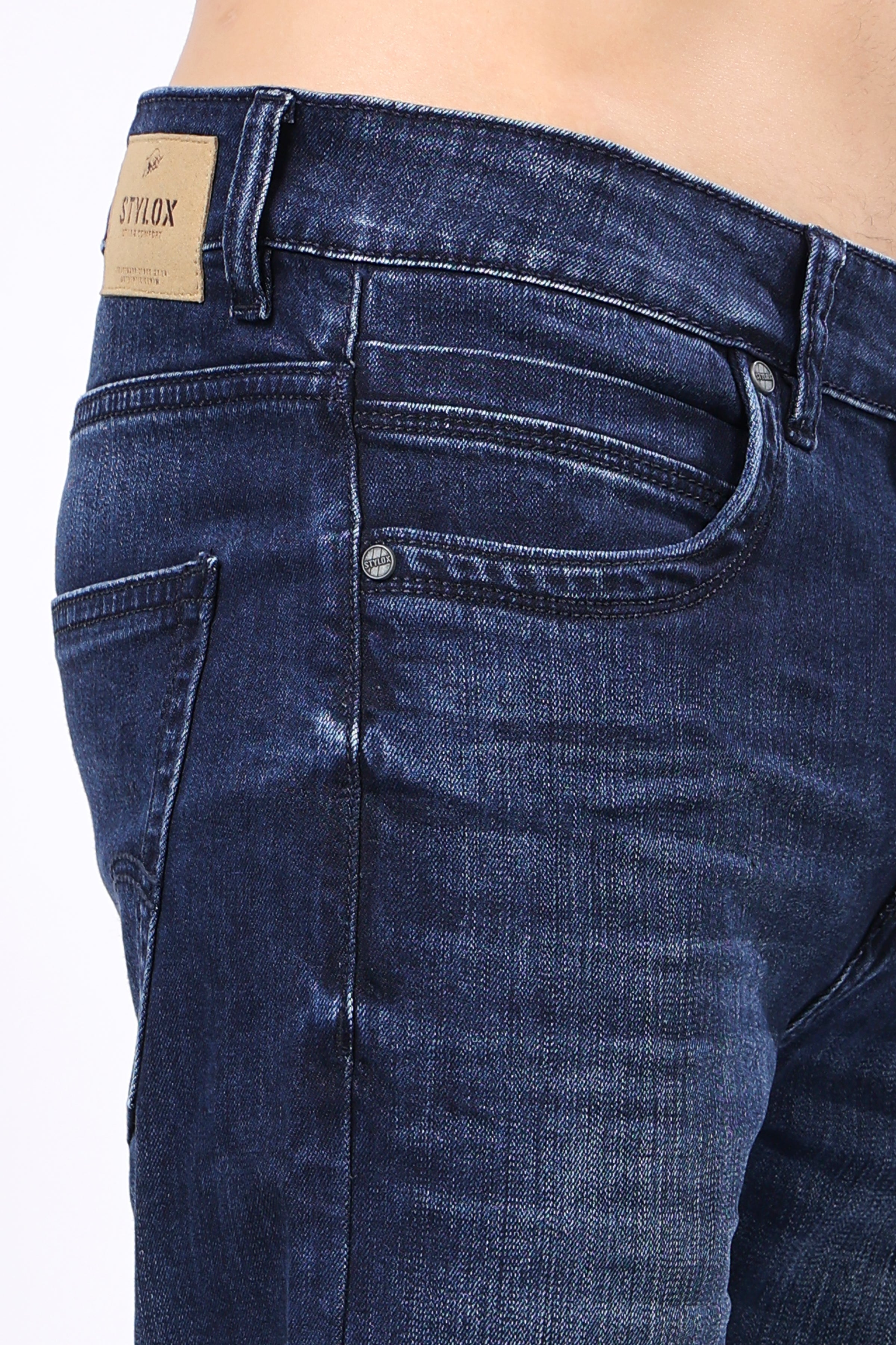 Stylox Slim Fit Denim Jeans - Dark Blue,