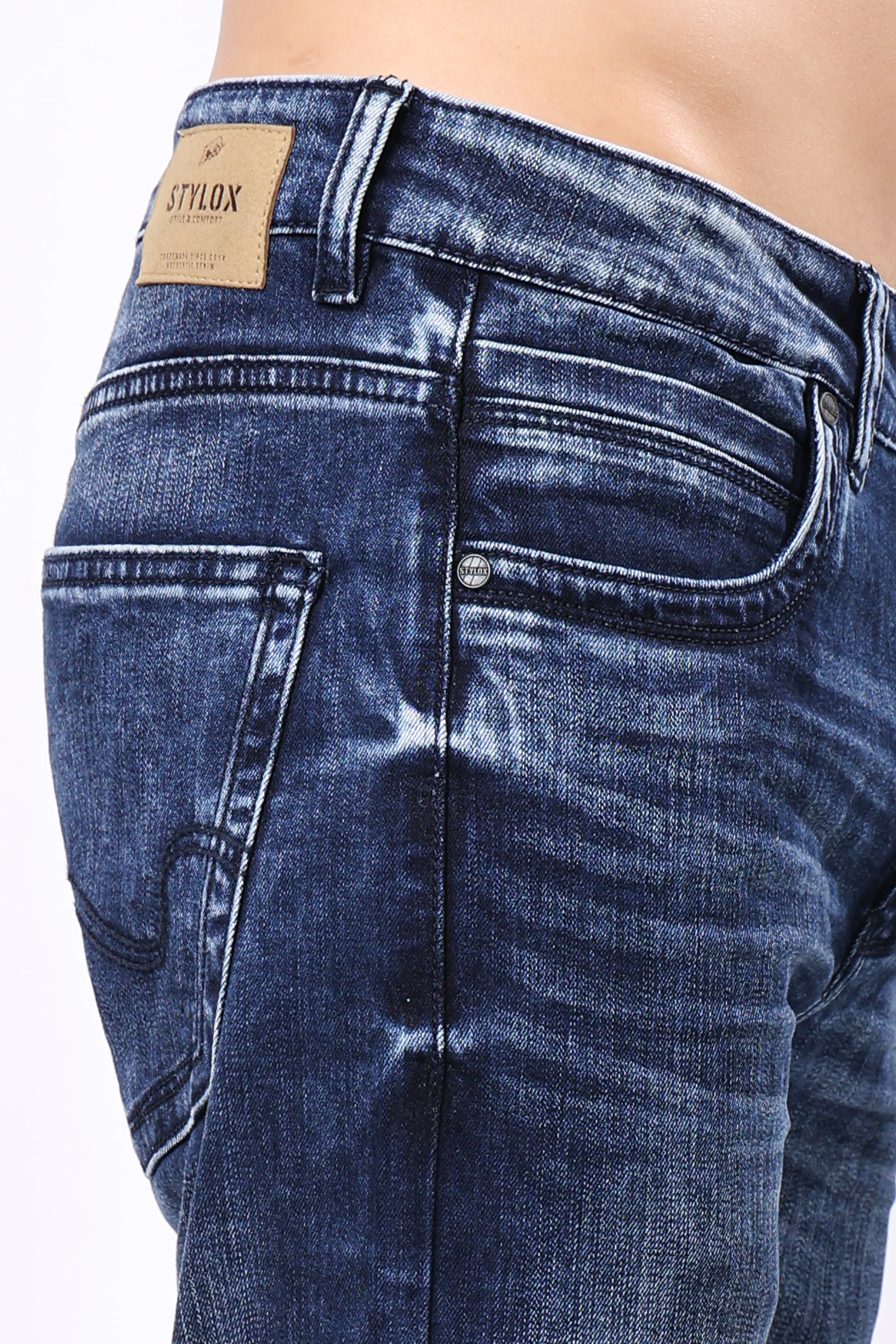 Stylox Slim Fit Denim Jeans - Dark Blue,