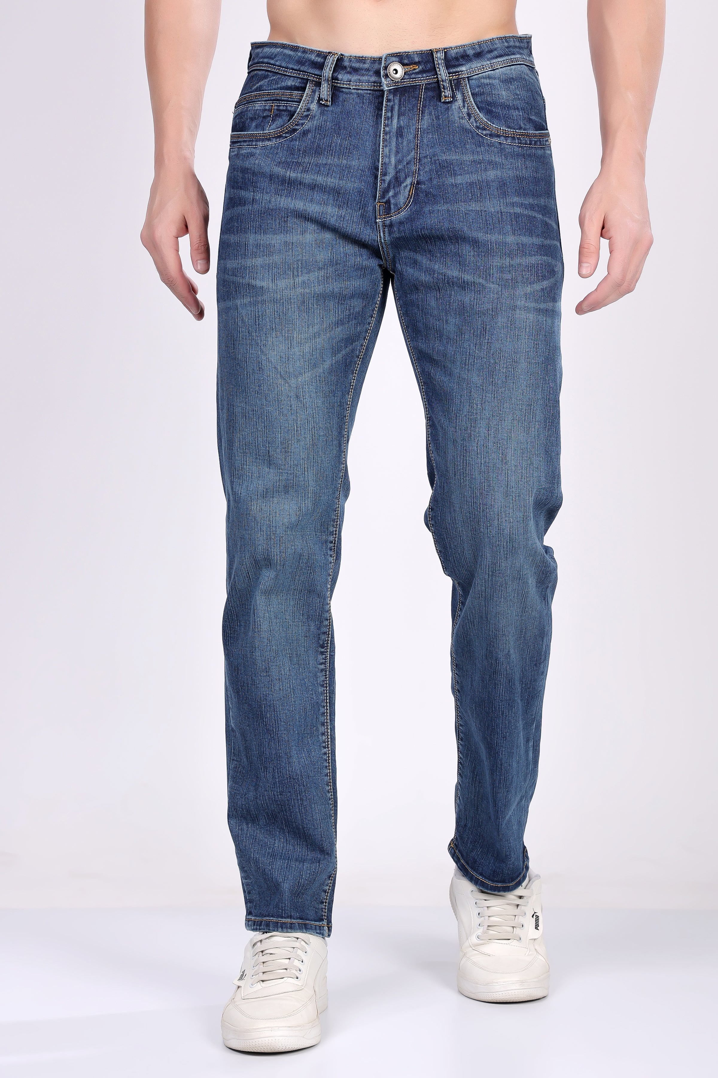 Stylox Slim Fit Denim Jeans - Dark Blue, - Stylox