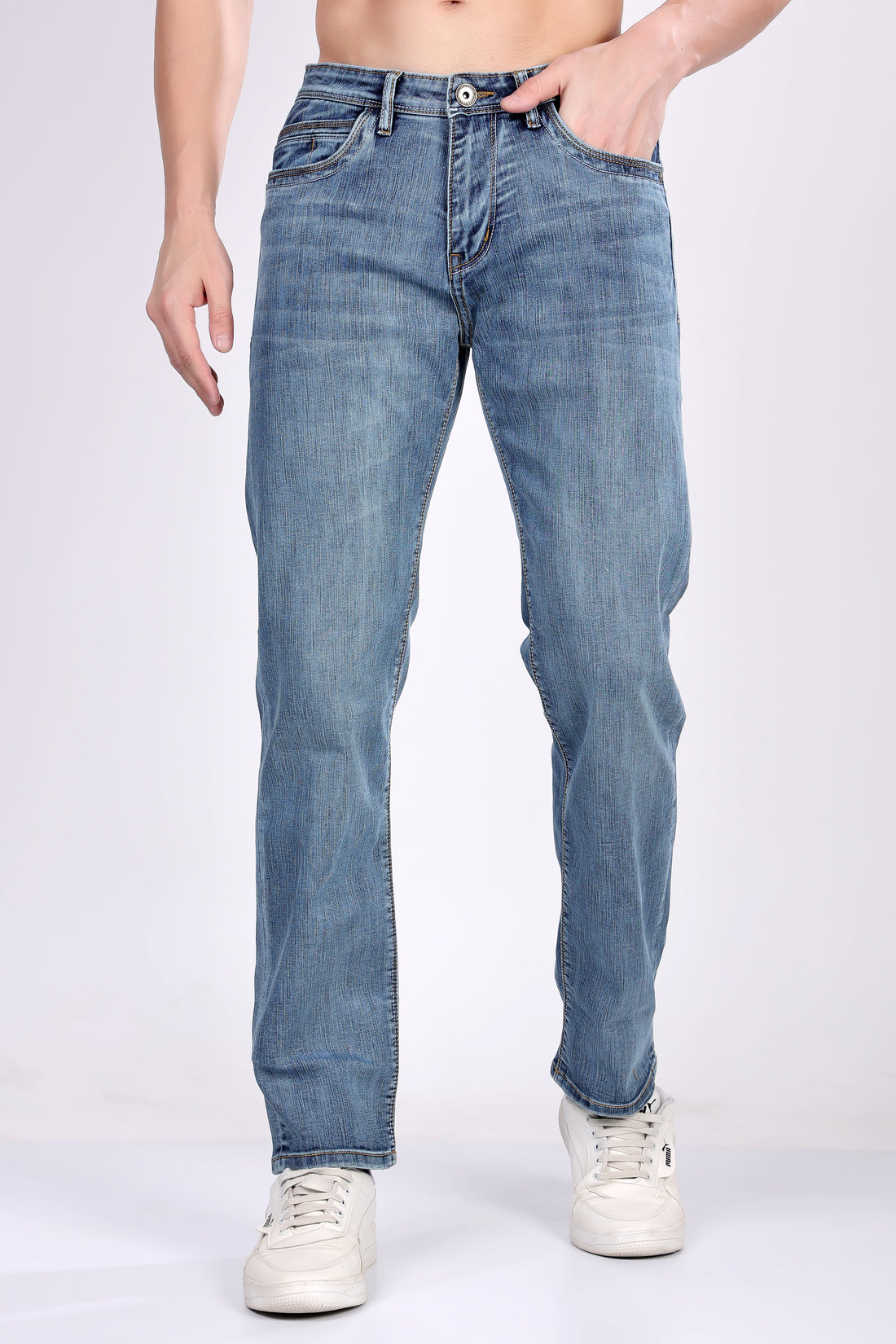 STYLOX GREENISH BLUE COMFORT FIT JEANS