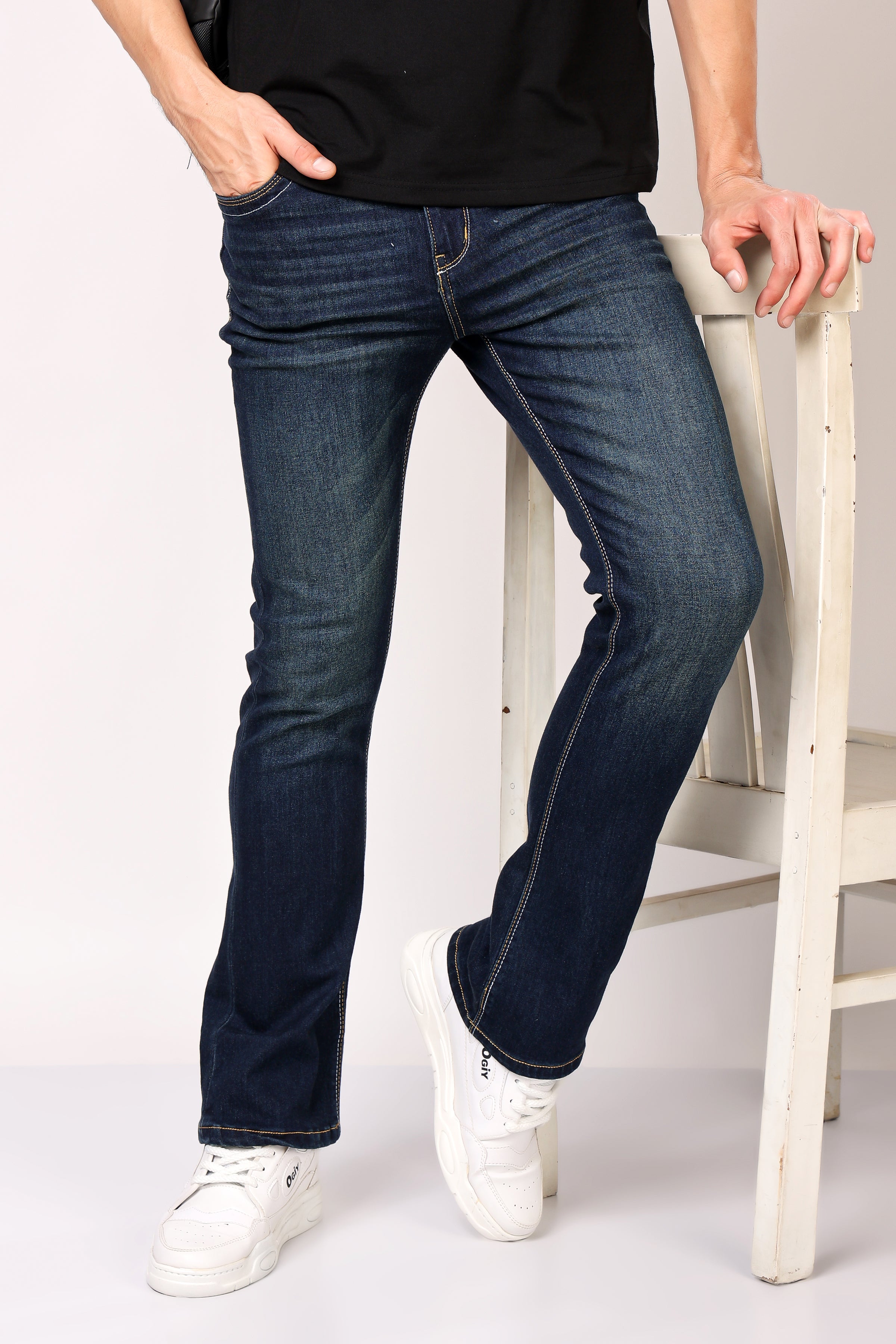 Stylox Bootcut Fit Men's Casual Denim Jeans -Dark Blue, Light Blue, Greenish Blue | - Stylox