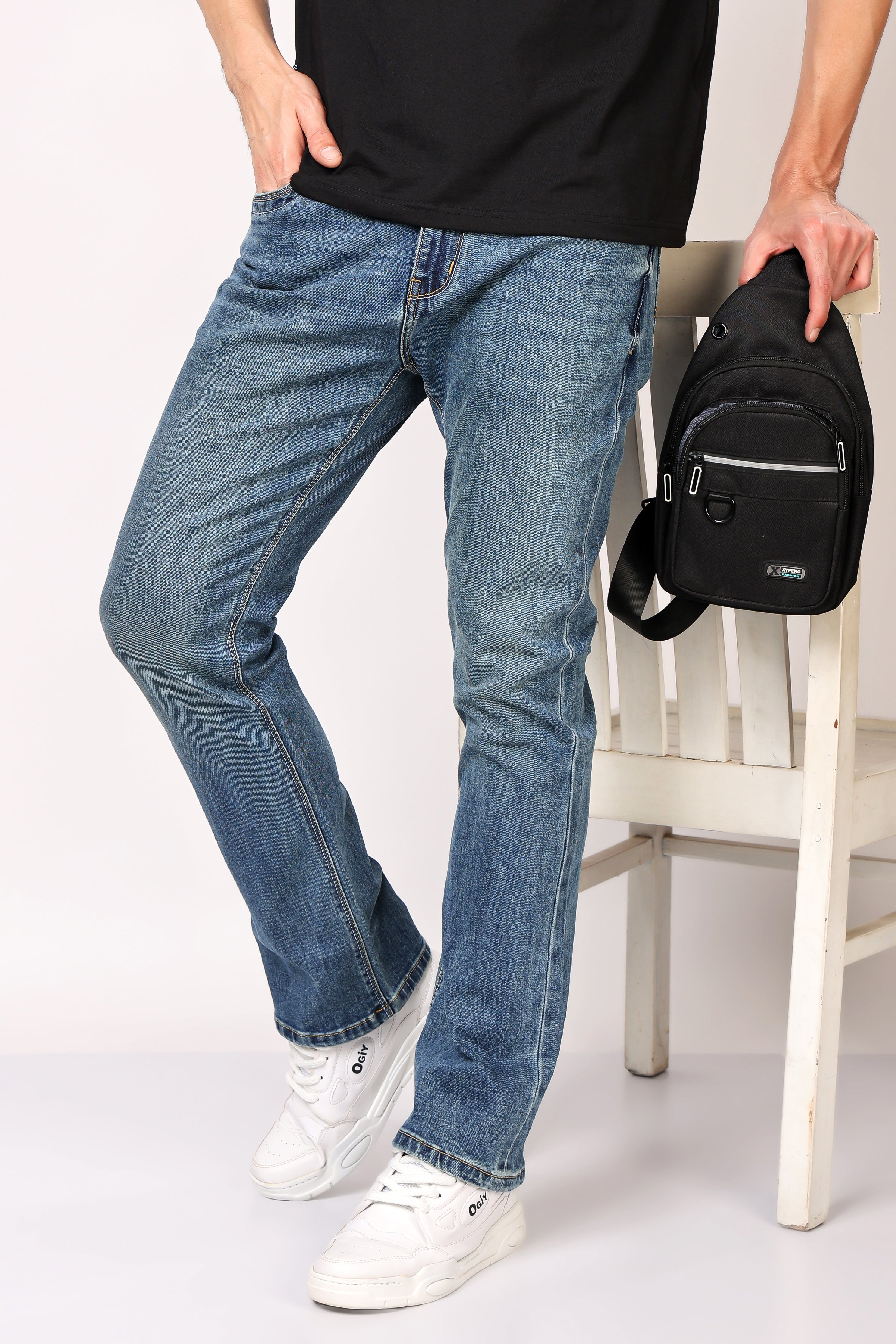 Stylox Bootcut Fit Men's Casual Denim Jeans -Dark Blue, Light Blue, Greenish Blue | - Stylox