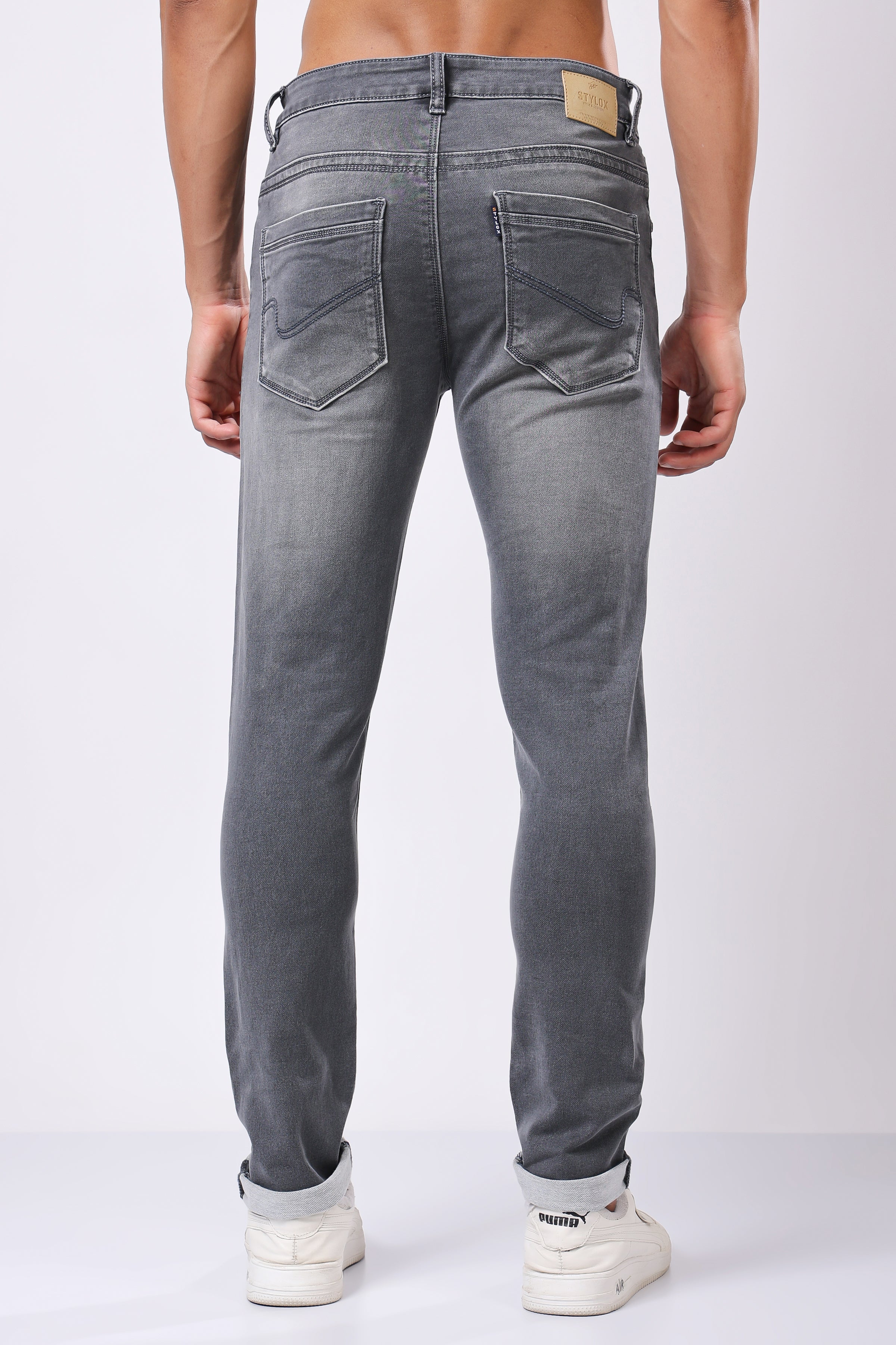 Stylox Slim Fit Denim Jeans - Light Grey, Mid Grey, Dark Grey
