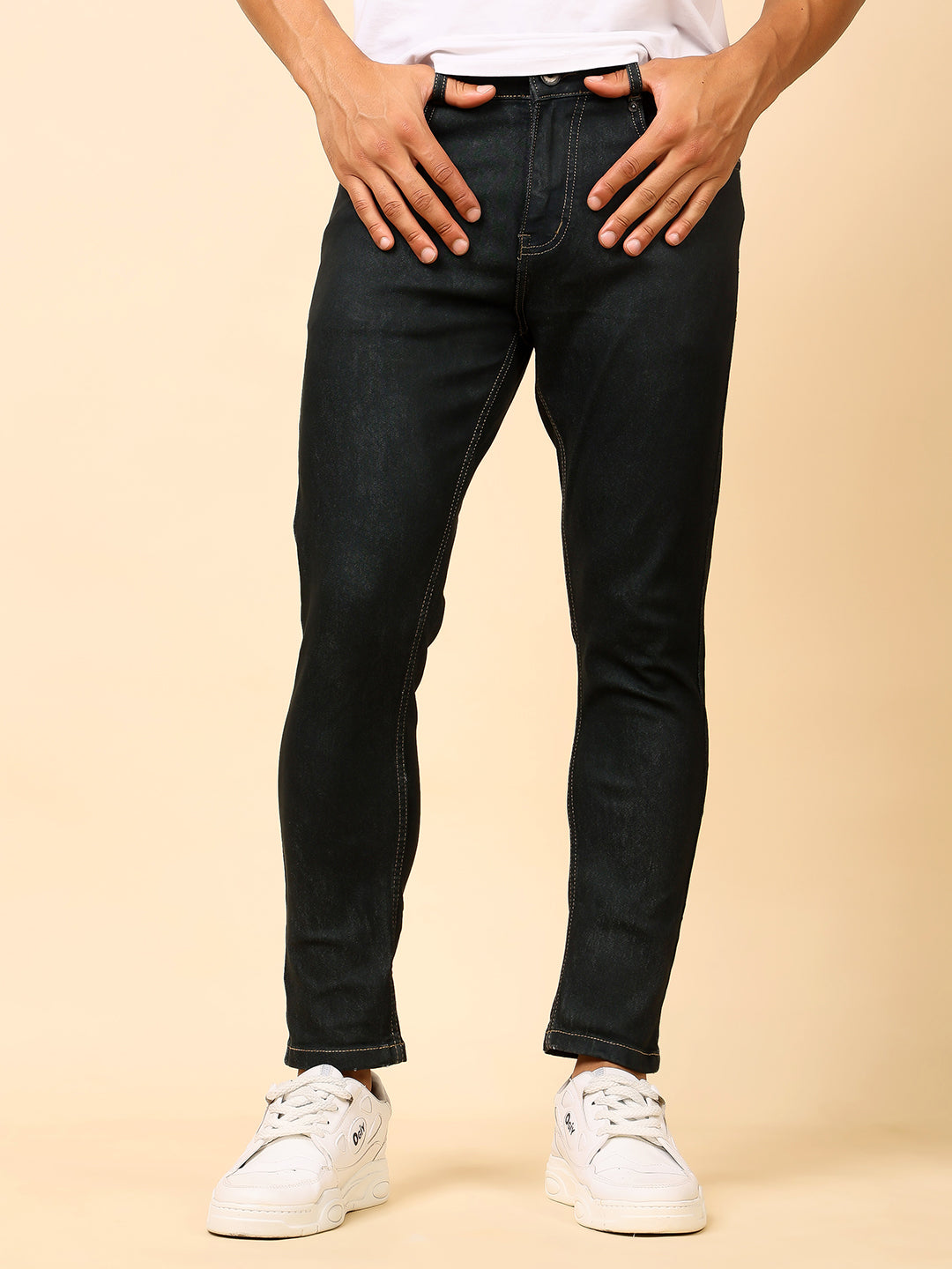 Stylox Men’s Ankle Fit Jeans | Stylish Slim Ankle-Length Jeans for Casual & Streetwear Look|J-03 - Stylox
