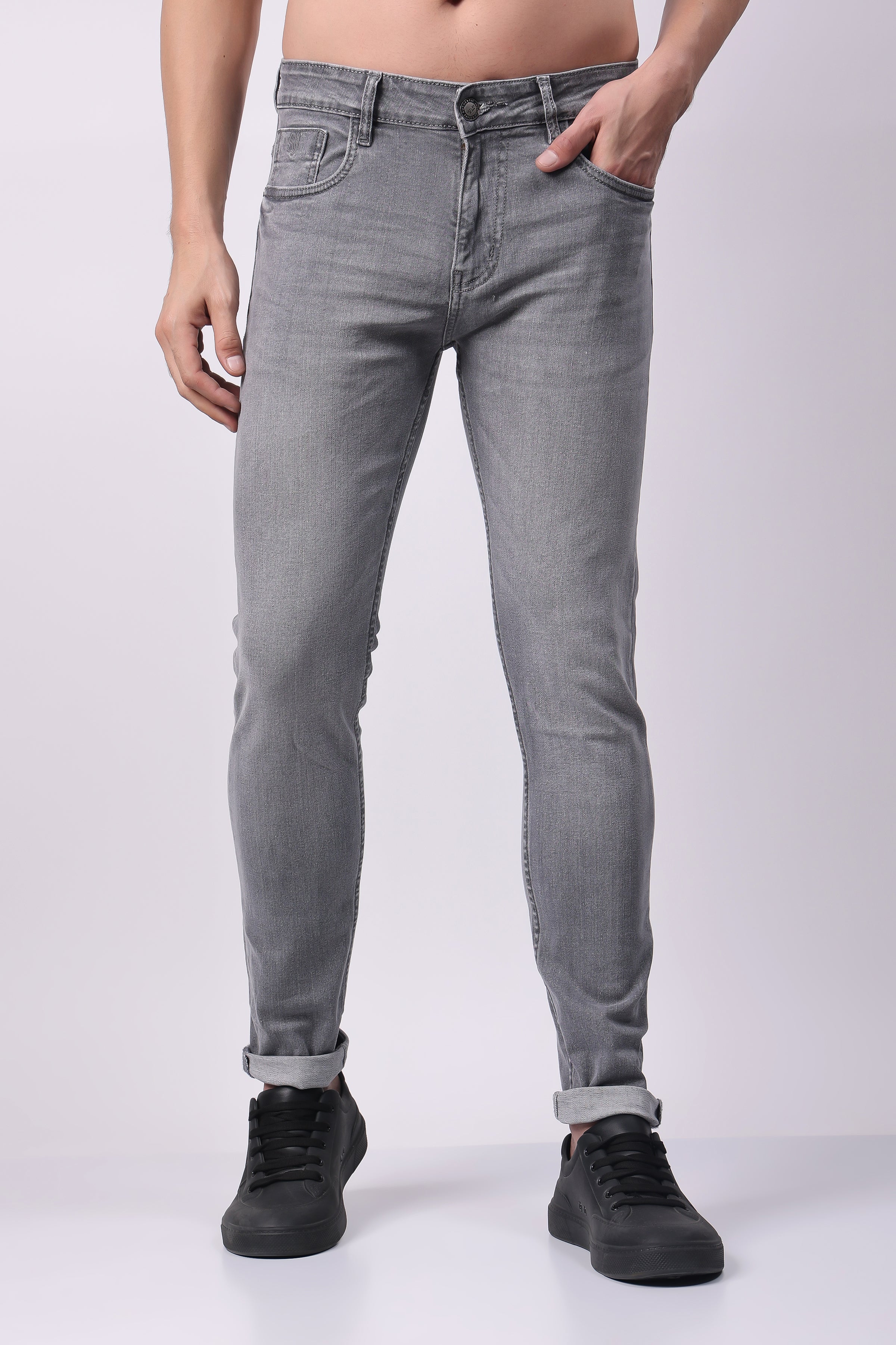 Stylox Slim Fit Denim Jeans for Men - Light Grey - 5370-10964 - Stylox
