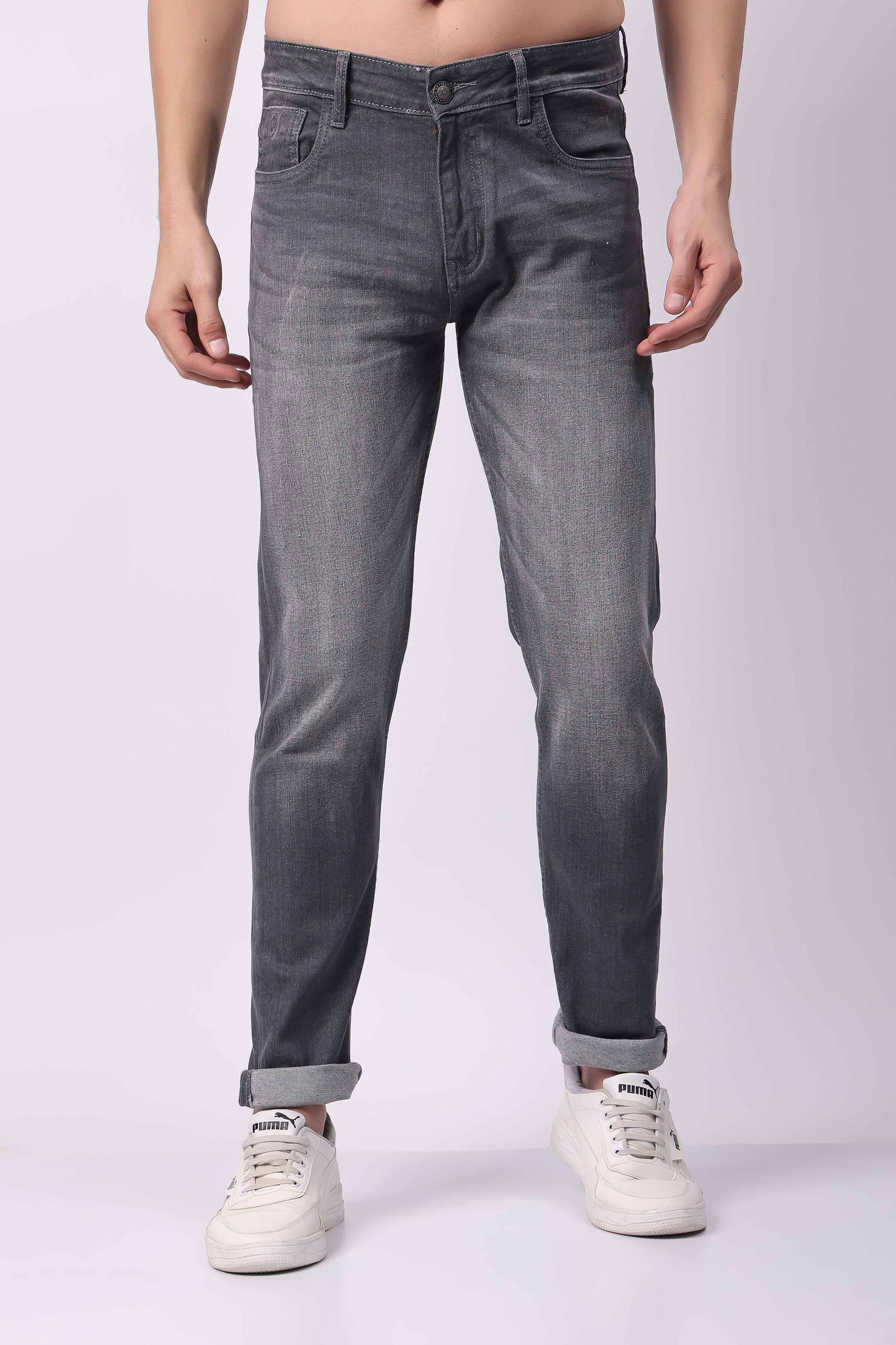 Stylox Slim Fit Denim Jeans for Men - Light Grey - 5370-10965 - Stylox