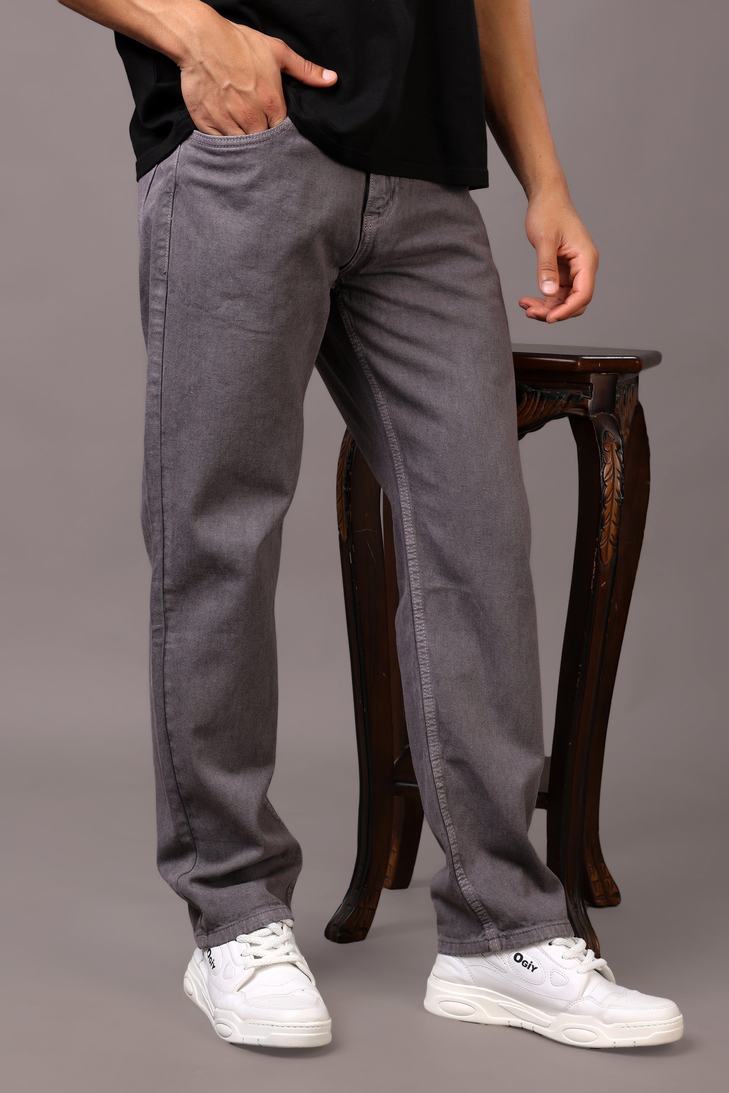 Stylox Men’s Relaxed Fit Denim Jeans - Ash Grey, Black, Steel Grey, Fossil Grey & Olive