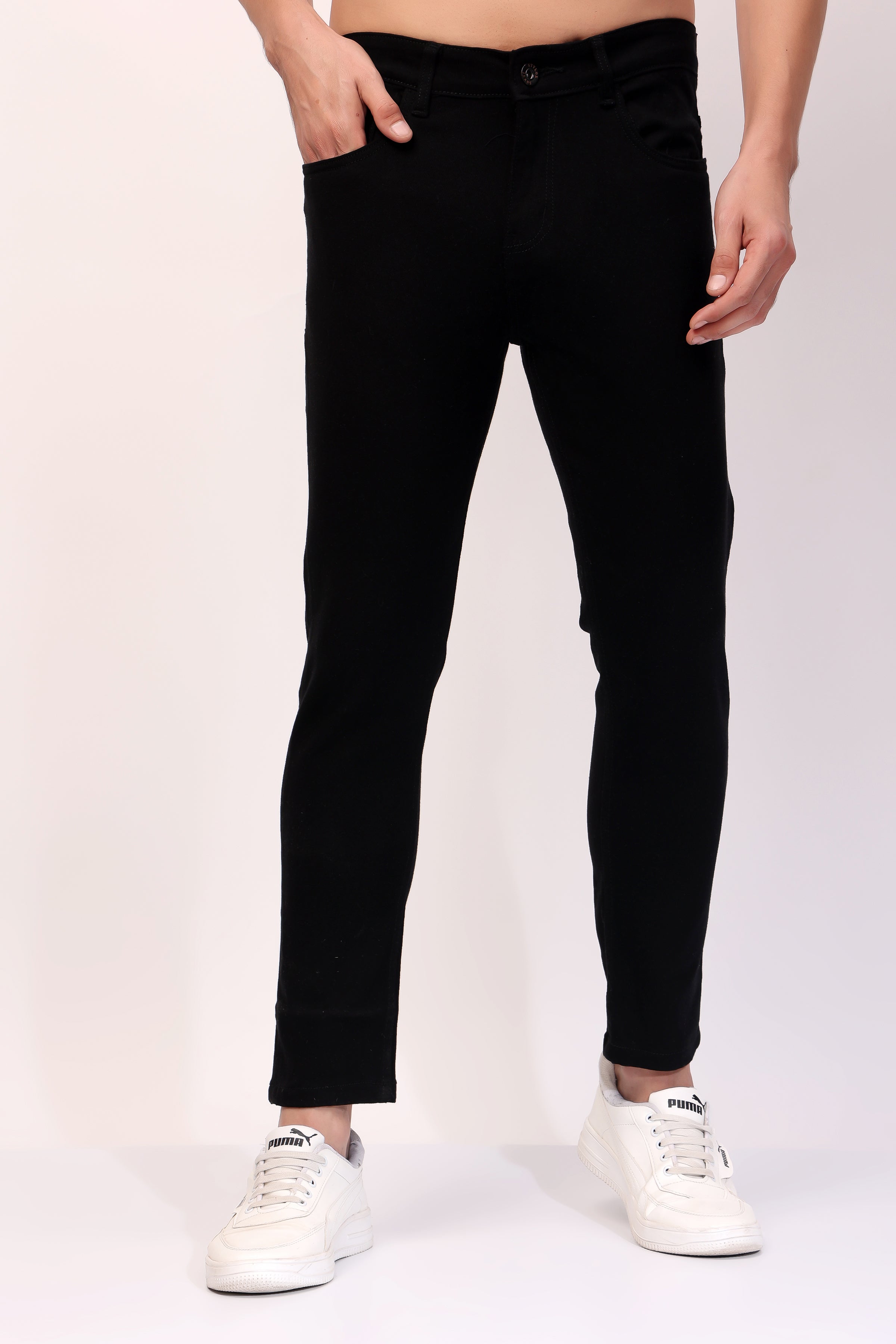 STYLOX Men’s Black Ankle Fit Jeans - Premium Denim, - Stylox